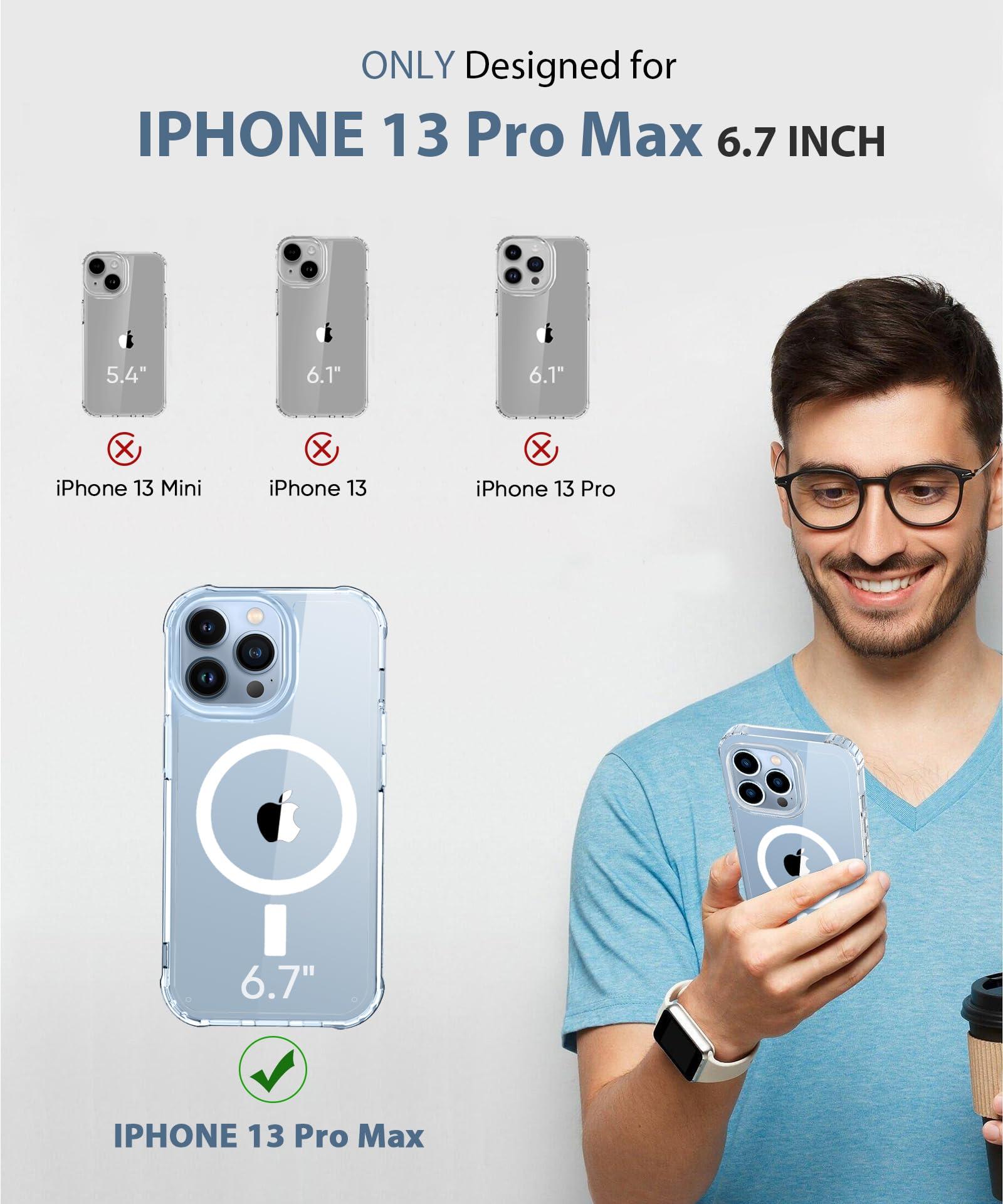 BANLEA Magnetic for iPhone 13 Pro Max Case Full Body, Built-in Screen Protector, with Camera Lens Protector, [Anti-Yellowing] Protective Shockproof Phone Case, Bumper Rugged Cover 6.7 Inch (Clear) - Image 2