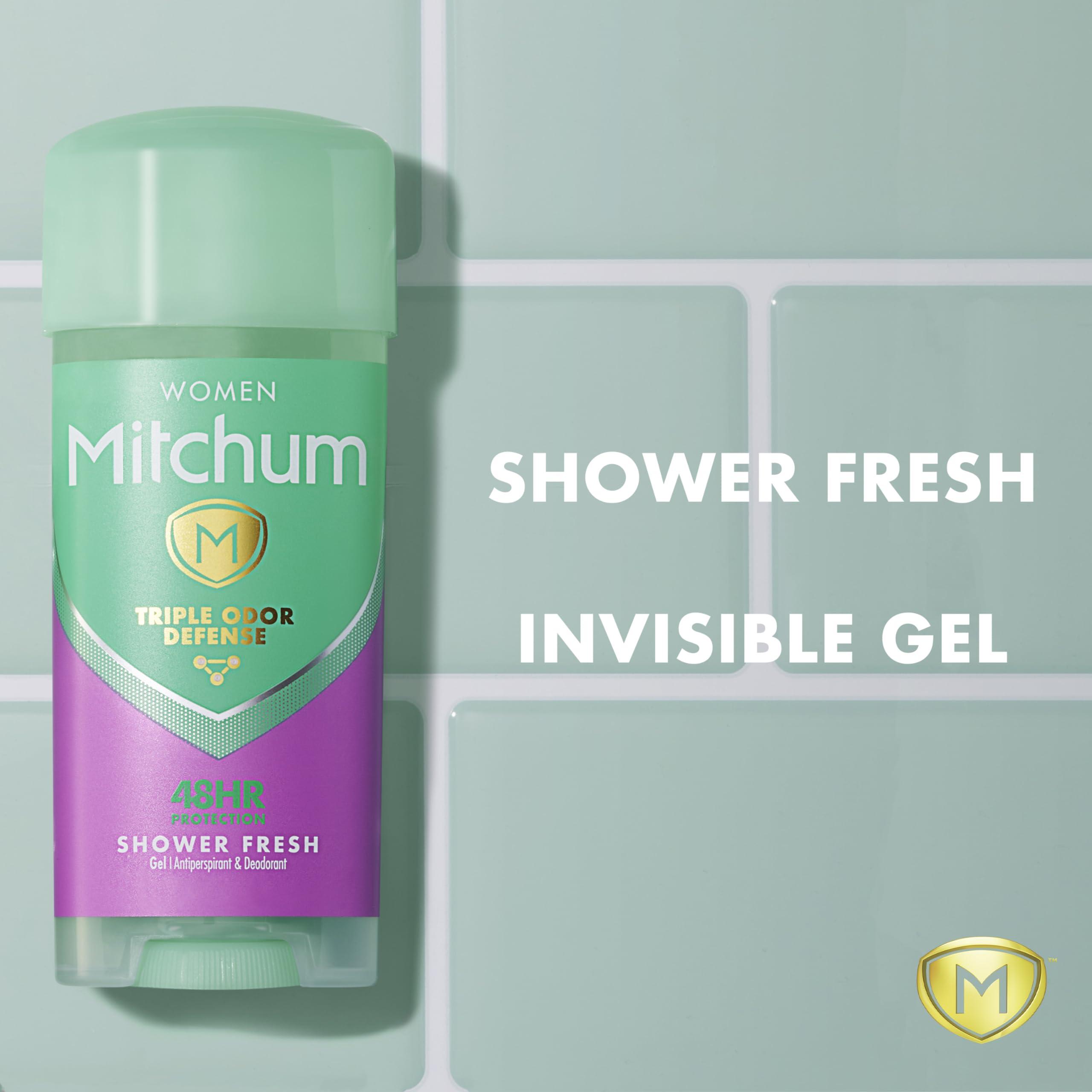Mitchum Women’s Antiperspirant Deodorant Gel Stick, Shower Fresh Scent, 48HR Sweat & Odor Protection, Triple Odor Defense, Alcohol-Free, 3.4 oz (Pack of 2) - Image 5