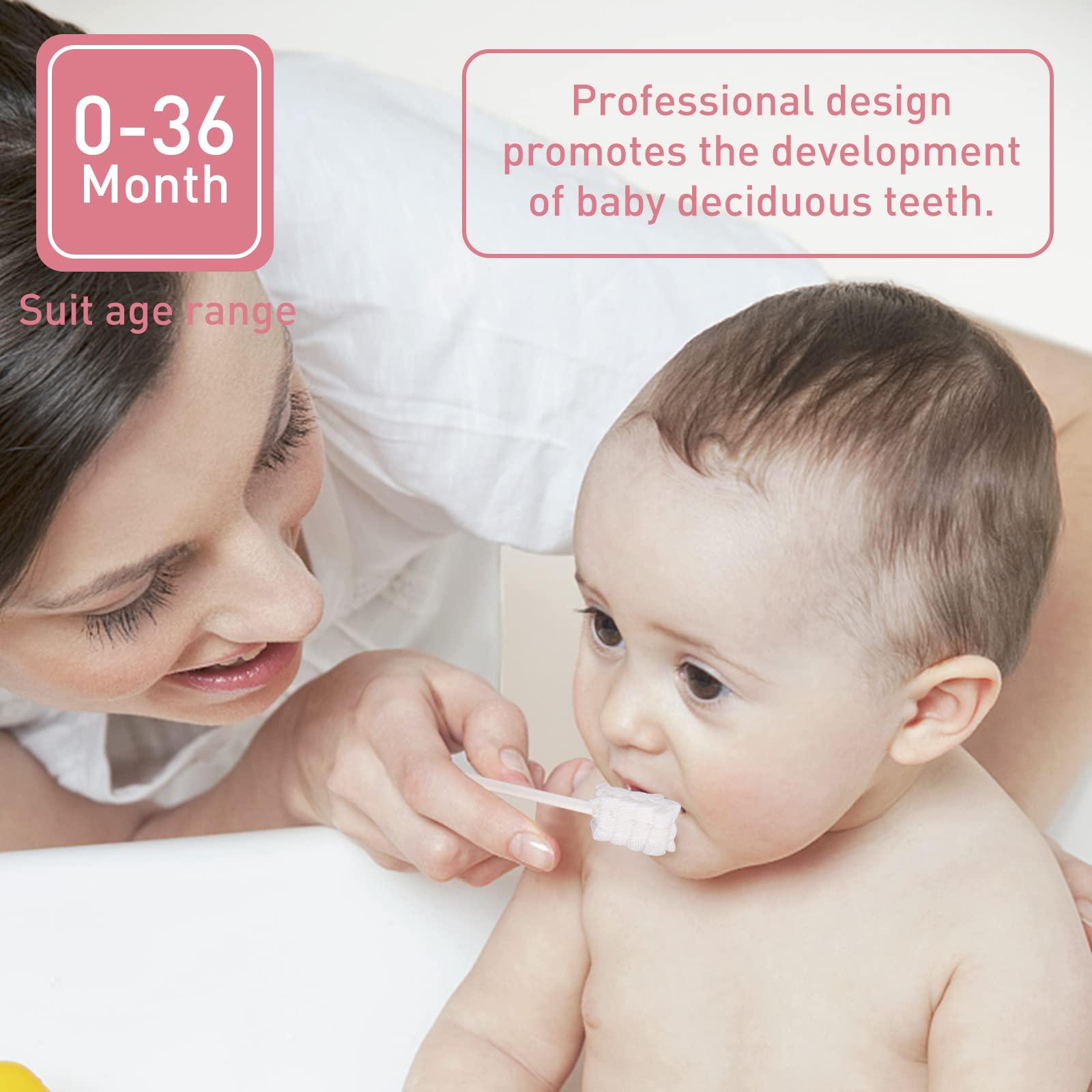 Mokoala 60Pcs Baby Tongue Cleaner, Baby Toothbrush, Disposable Infant Mouth Cleaner, Soft Gauze Toohthbrush Toddler Oral Cleaning Stick Dental Care for 0-36 Month Newborn - Image 6