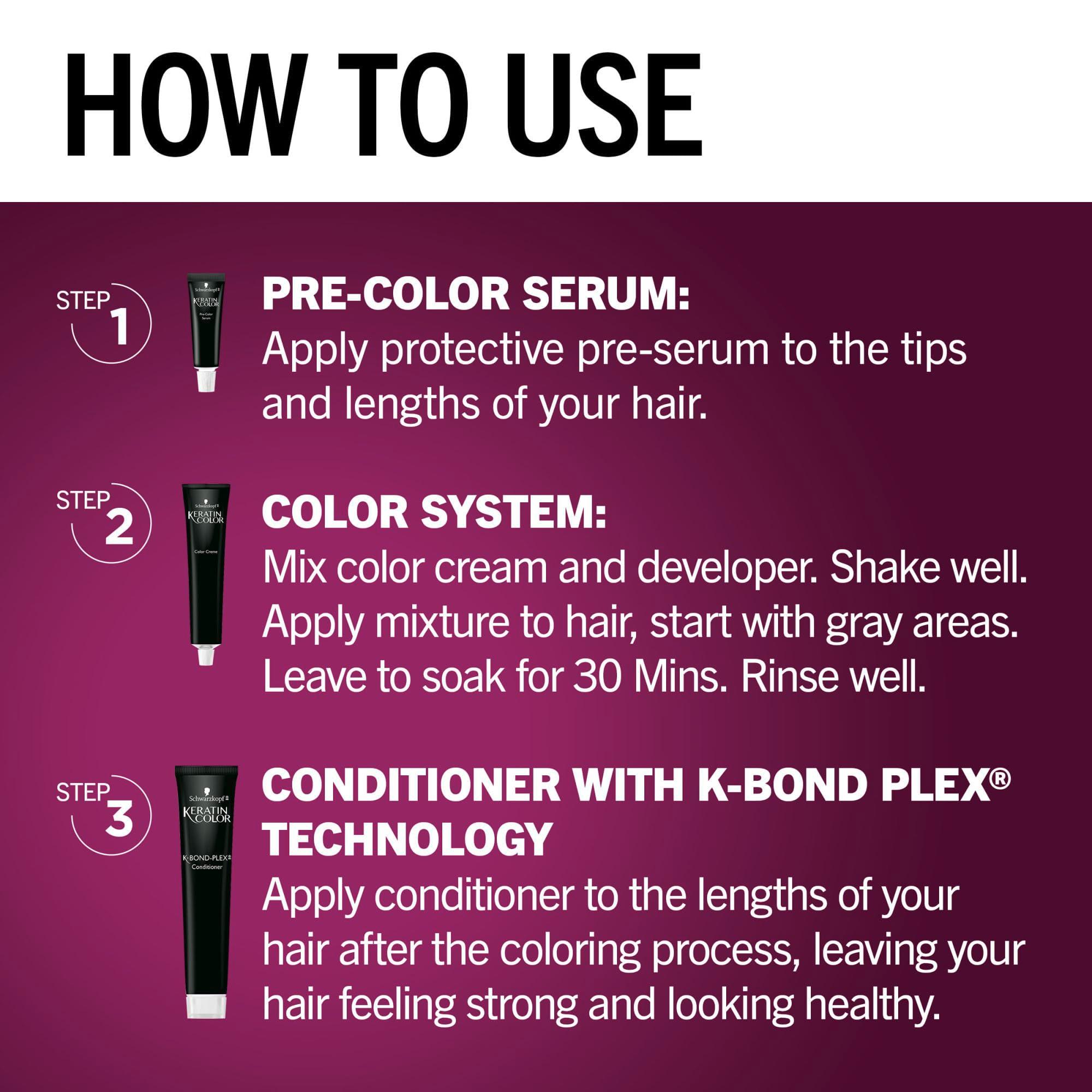 Schwarzkopf Keratin Color Permanent Hair Color, 1.0 Black Onyx, 1 Application - Salon Inspired Permanent Hair Dye, for up to 80% Less Breakage vs Untreated Hair and up to 100% Gray Coverage - Image 6