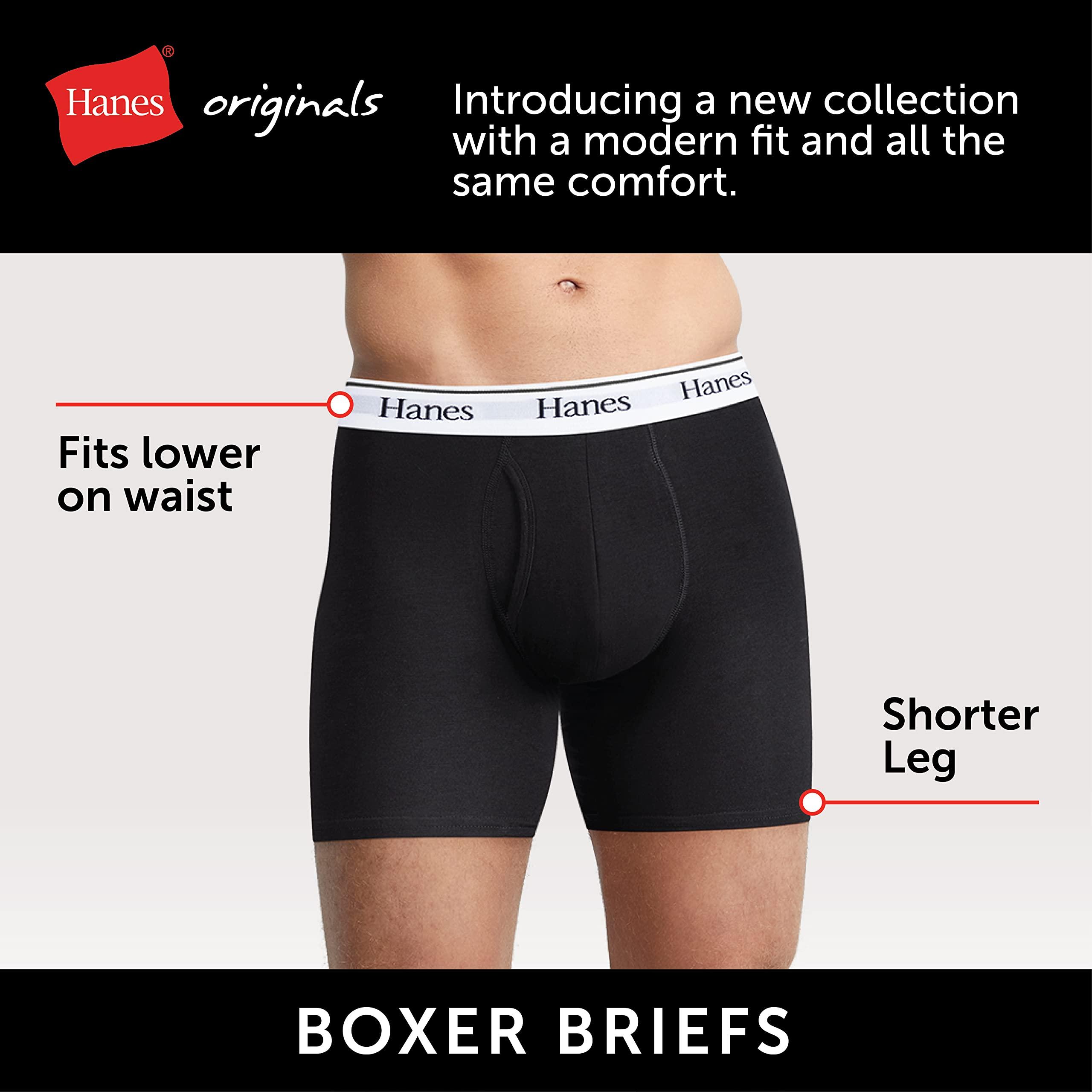 Hanes Originals Men’s Boxer Briefs & Trunks, Stretch Cotton Moisture-Wicking Underwear, Modern Fit Low Rise, Multipacks - Image 5