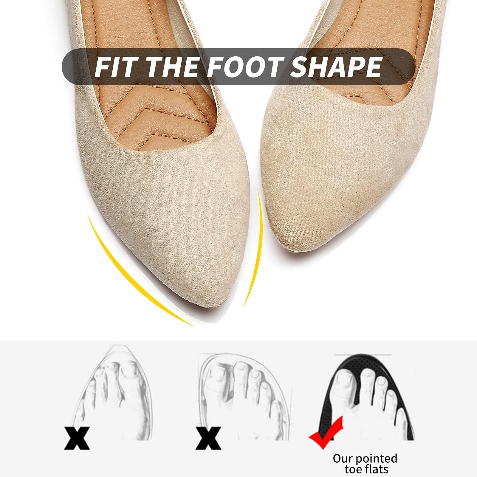 HEAWISH Women’s Black Flats Shoes Comfortable Suede Pointed Toe Slip On Casual Ballet Flats Dress Shoes Nude Flats - Image 4
