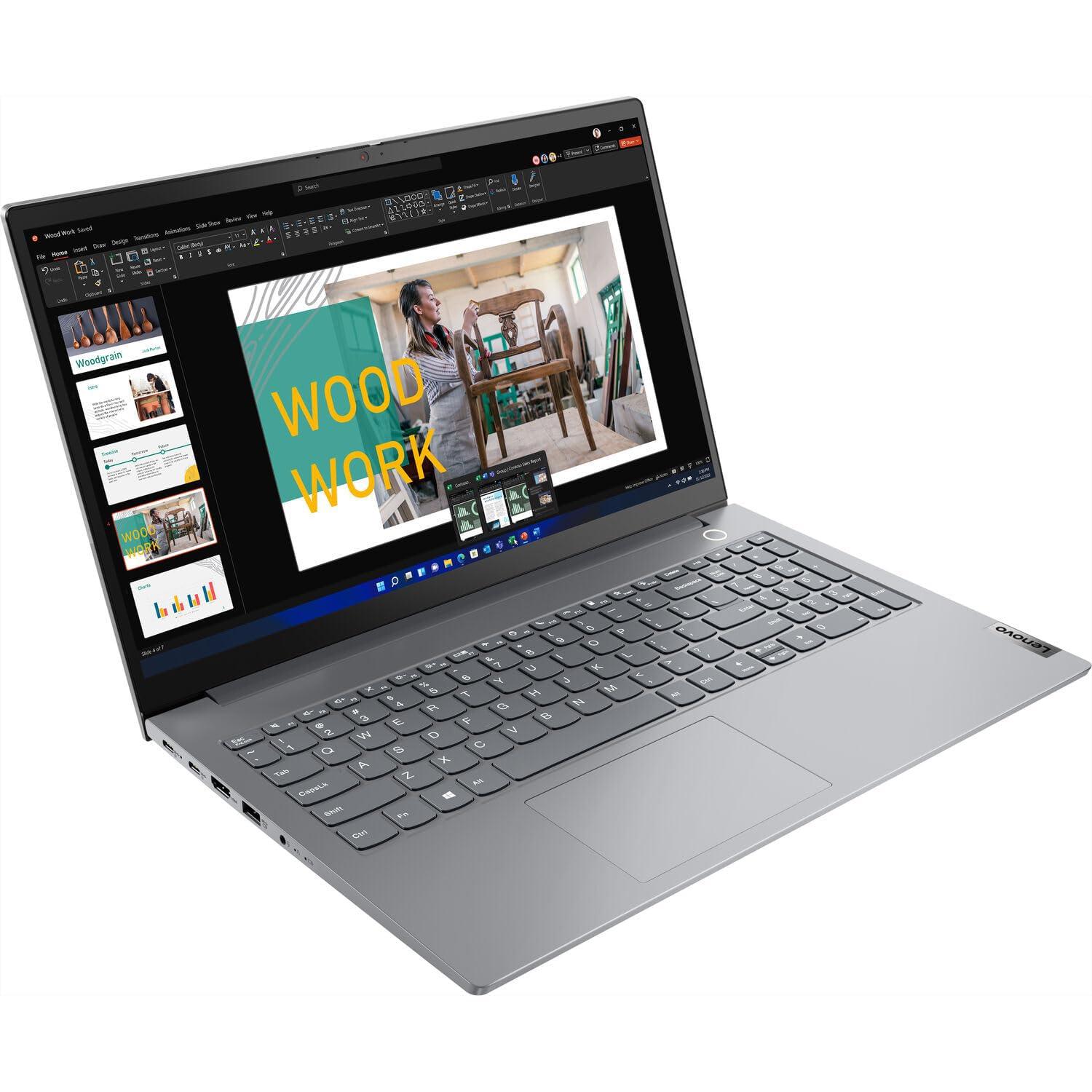 Lenovo ThinkBook 15 Gen 4 Business Laptop (15.6" FHD Anti-Glare, Intel 10-Core i7-1255U, 16GB RAM, 512GB SSD), 1080p Webcam, Fingerprint, IST SD Card, Thunderbolt 4, Ethernet, Win 11 Pro w/Copilot - Image 3