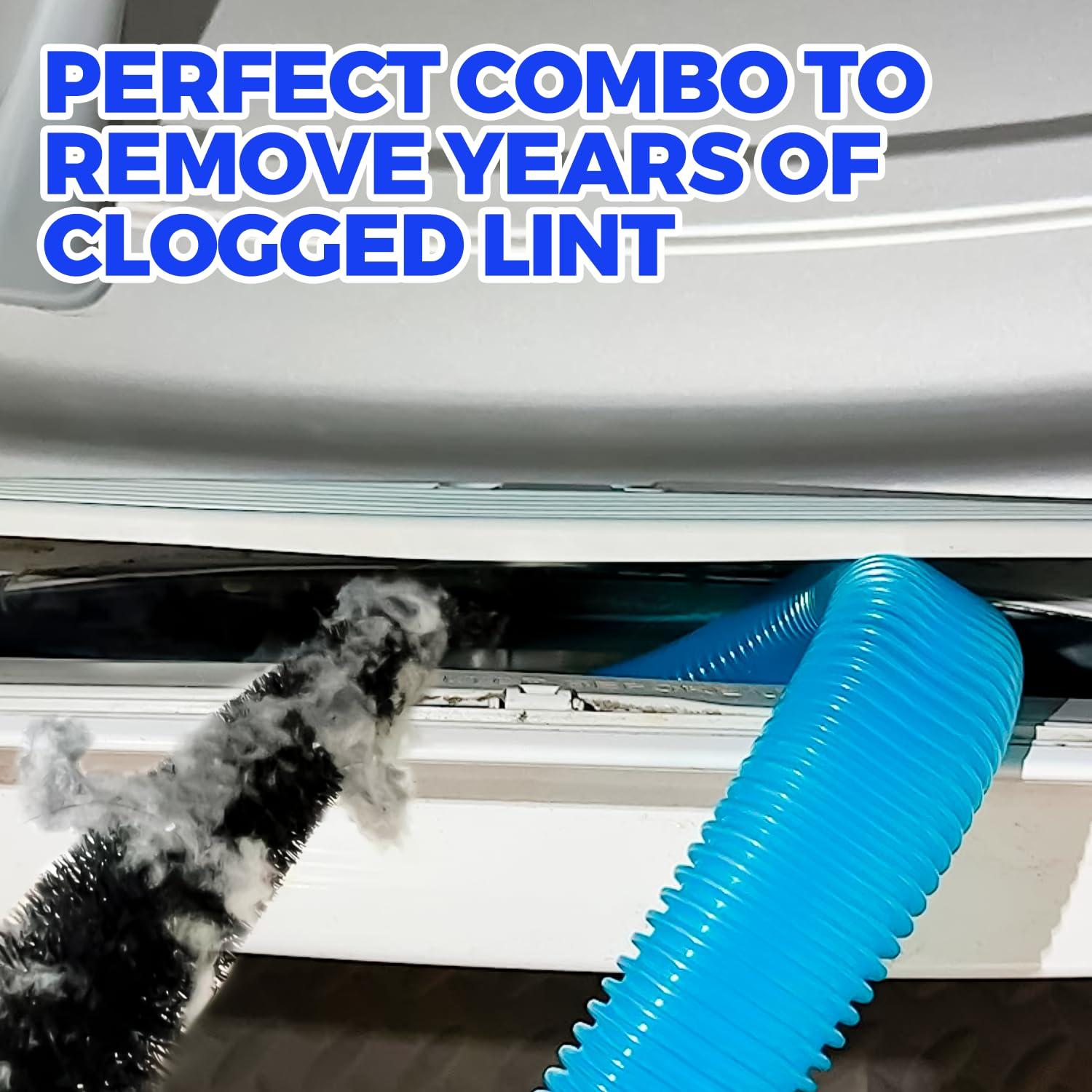 Holikme 2 Pieces Dryer Vent Cleaner Kit, Dryer Lint Vacuum Attachment and Flexible Dryer Lint Brush, Dryer Vent Vacuum Hose Attachment, Blue - Image 4
