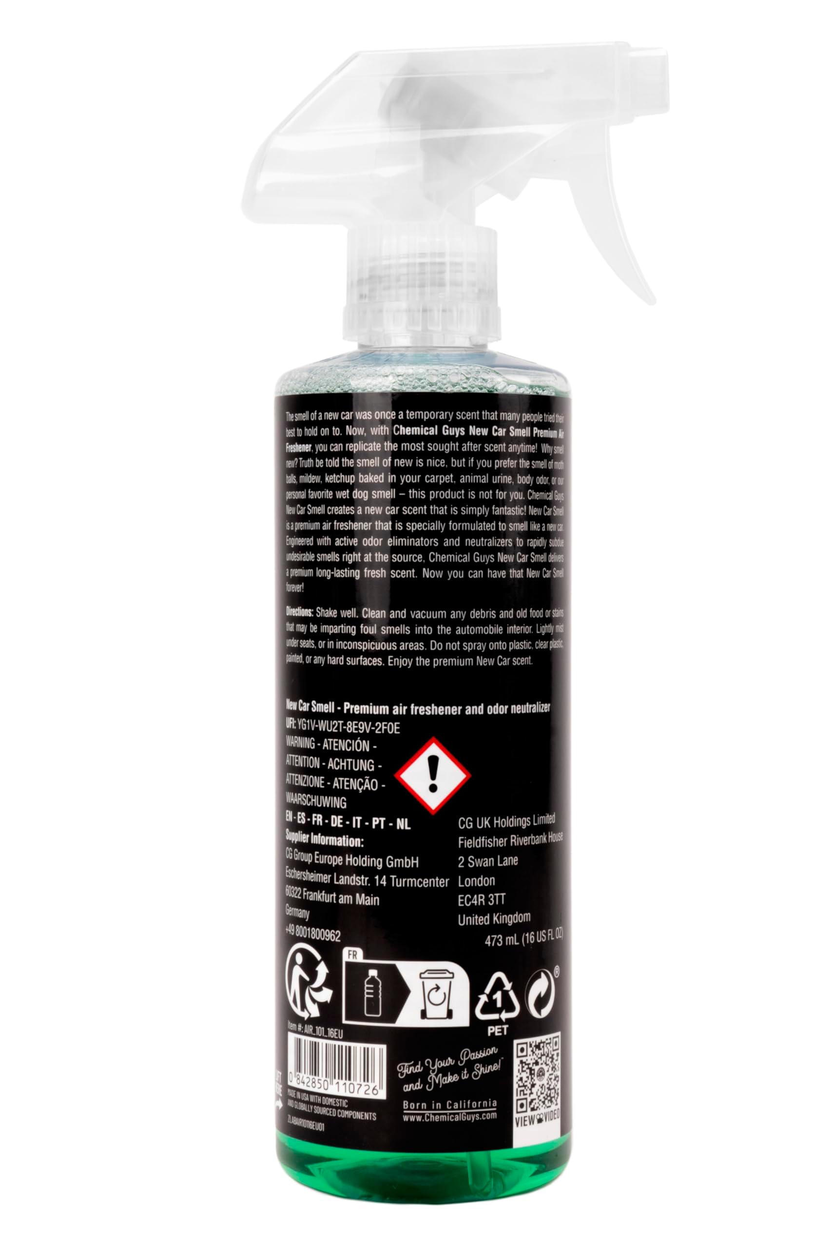 Chemical Guys AIR_101_16 New Car Smell Premium Air Freshener and Odor Eliminator, Long-Lasting Scent, Great for Cars, Trucks, SUVs, RVs & More, 16 fl oz - Image 2
