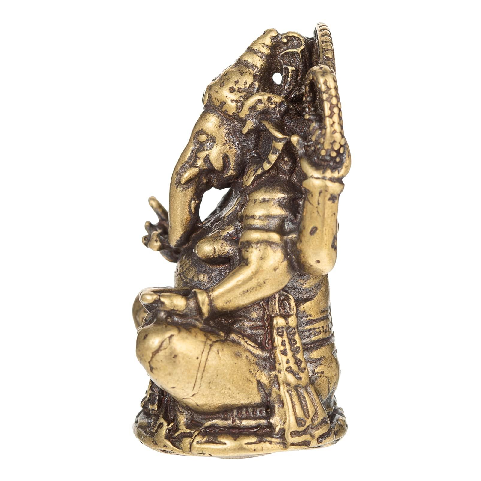 FENGSHUI-CAISHEN Ganesha Statues - Pure Copper Ganapati Ganesh Figurine, Reiki Chakra Meditation Desktop Decor - Image 6