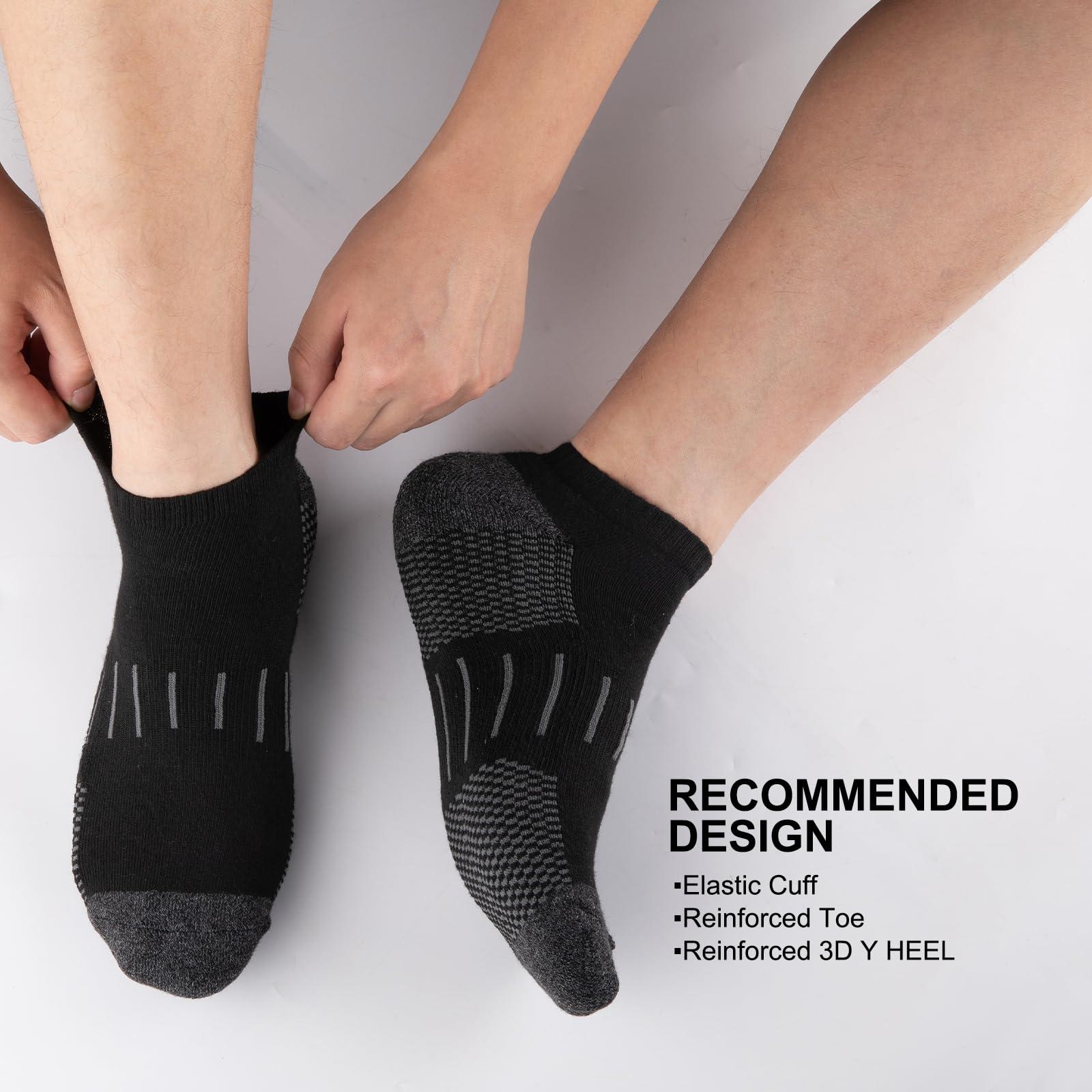 Heatuff Men's Athletic Ankle Socks Moisture Wicking Cushion Sports Running Low Cut Sock (8 Pairs) - Image 5