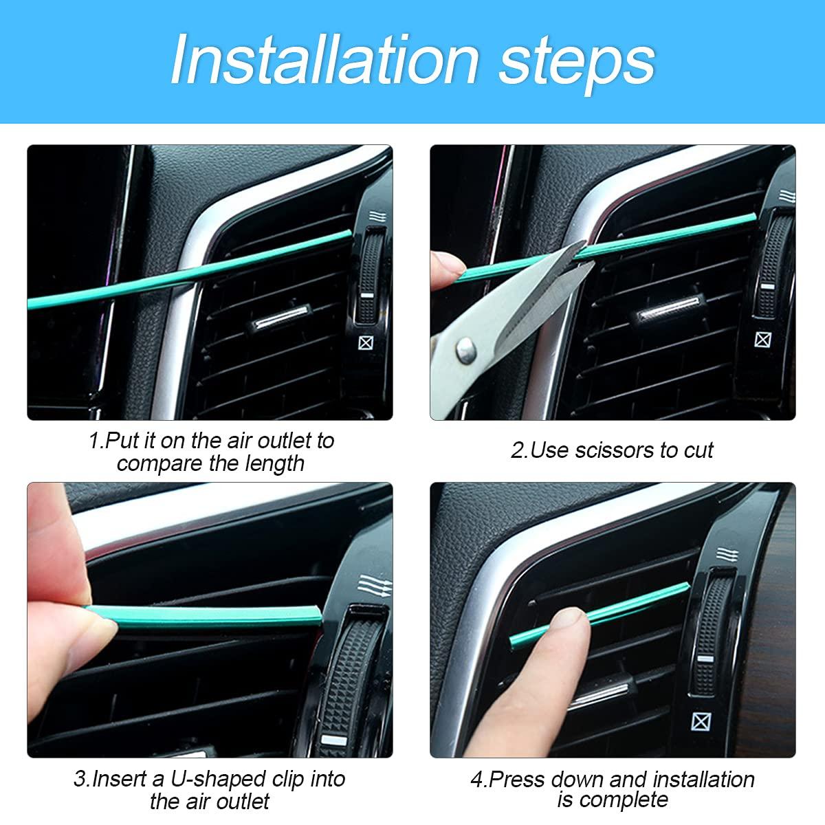 20 Pieces Car Air Conditioner Decoration Strip for Vent Outlet, Universal Waterproof Bendable Air Vent Outlet Trim Decoration, Suitable for Most Air Vent Outlet, Car Interior Accessories (Red) - Image 5