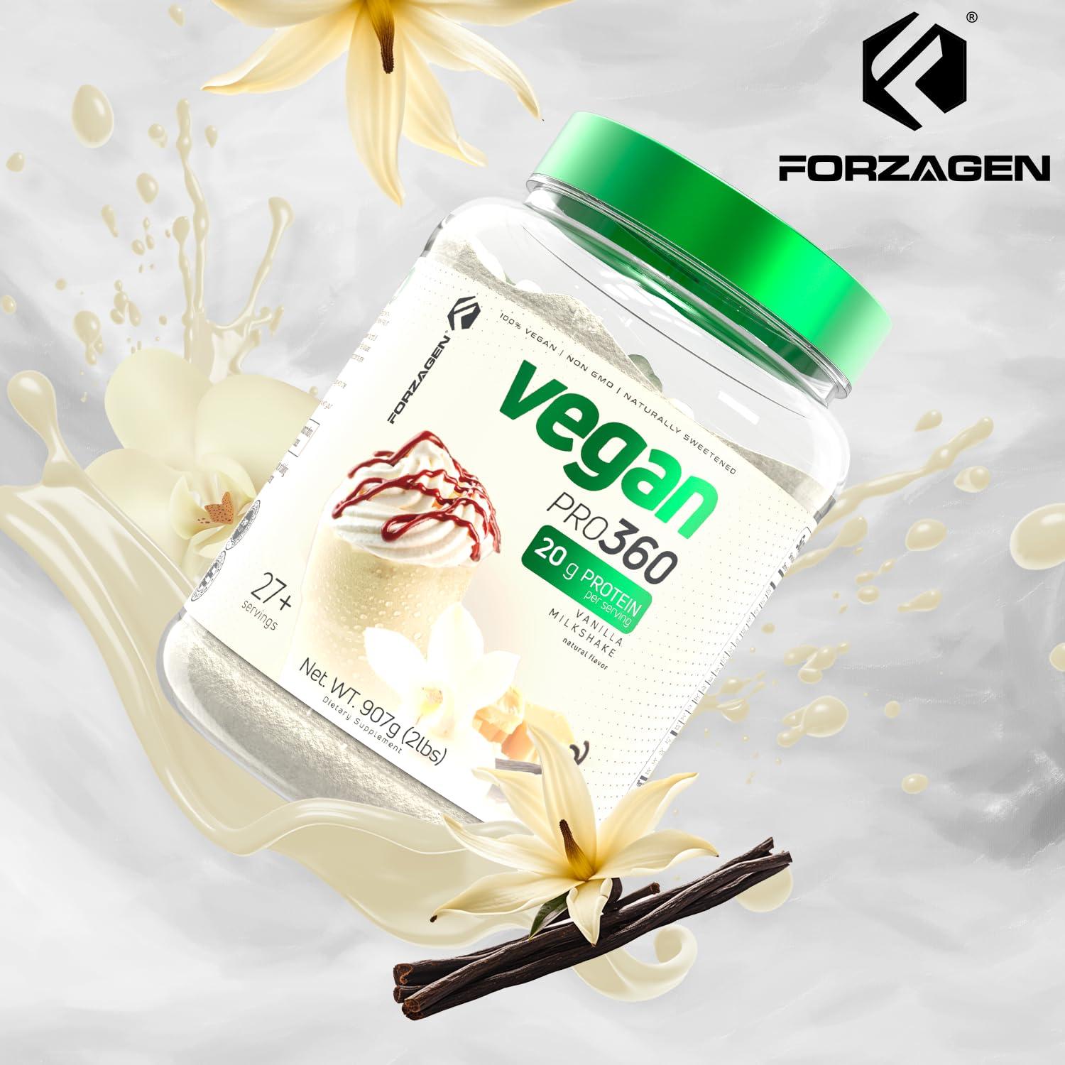 Forzagen Vegan Protein 360 2 Lbs 27 Servings, Plant Based Protein Extracted from Quinoa, Brown Rice and Pea Isolate Protein, Dairy, Soy and Gluten Free, Nom GMO (Vanilla Milkshake) - Image 5