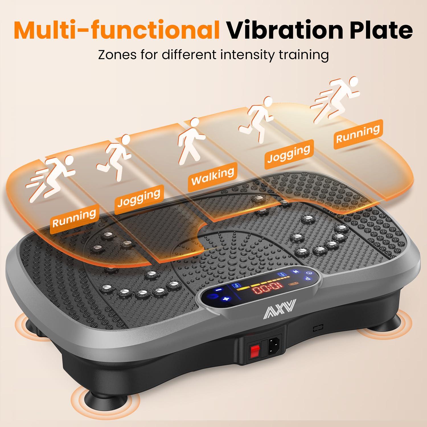 AXV Vibration Plate Fitness Platform Exercise Machine Vibrating Lymphatic Drainage Shaking Full Body Shaker Workout Vibrate Stand Shake Board Sport Gym for Weight Loss Fat Burner for Women Men - Image 8