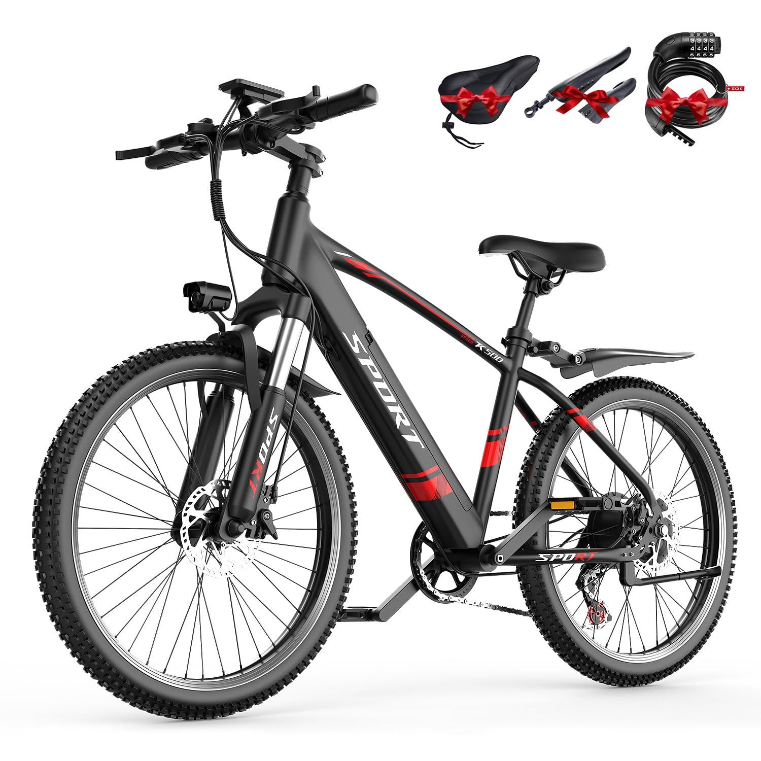 AZHAR Electric Bike for Adults, 26" Electric Mountain Bike, 750W Peak Power Motor, Up to 25 MPH 45 Miles, Electric Bicycle with 48V 10AH Removable Battery, UL 2849