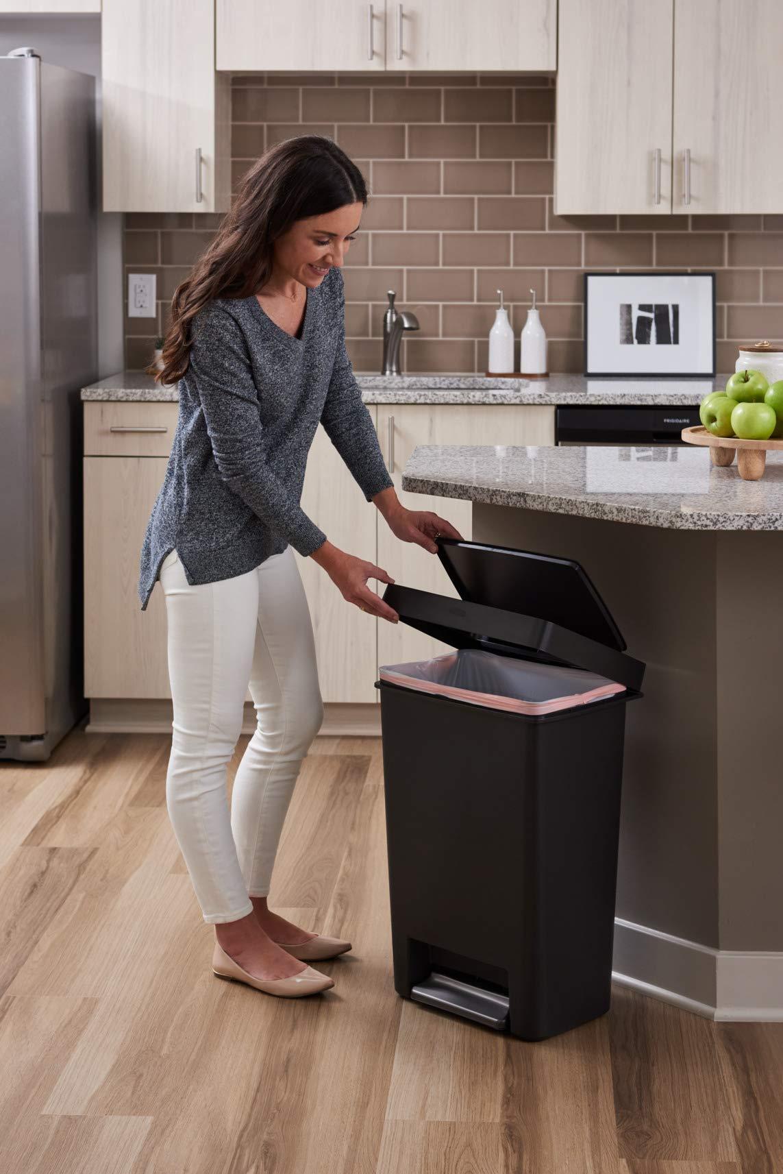 Rubbermaid Premier Series II Step-On Trash Can for Home and Kitchen, with Lid Lock and Slow Close, 12.4 Gallon, Charcoal, for Home/Kitchen/Garage/Apartment/Office - Image 6