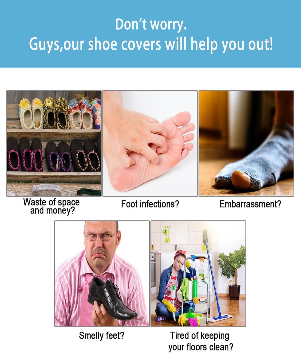 100 Pack Shoe Covers Disposable Shoe Booties With High Quality,Thick, Durable, Breathable, Non-Slip, Recyclable Non Woven Stretchable Boot Covers,Shoe and floor Protector,Fits Virtually Most Shoes - Image 6