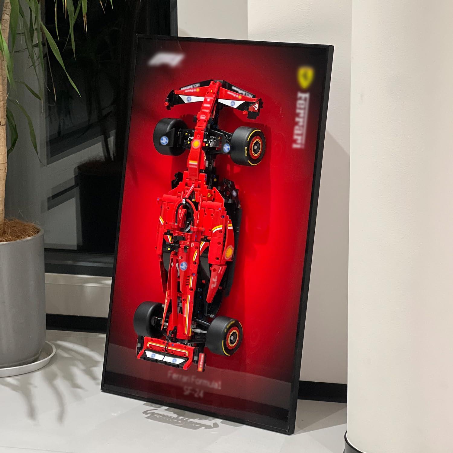 iLuane Display Wallboard for Lego Technic Ferrari SF-24 F1 Model Car Kit Building Set 42207, Adult Collectibles Wall Mount, Home or Office Décor, Gradient Color (No Car Included)