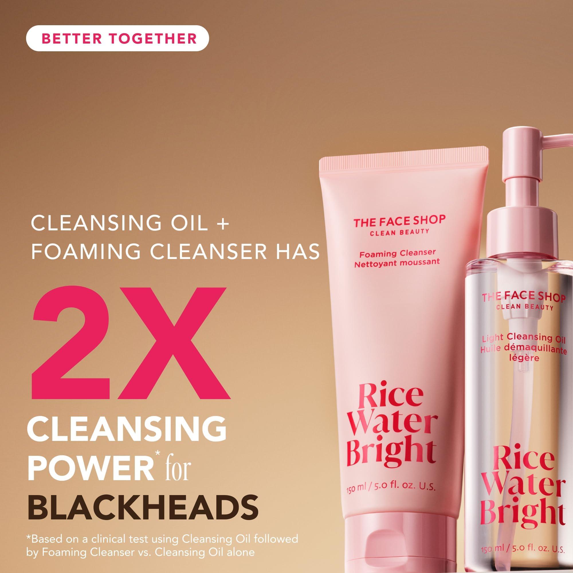 The Face Shop Rice Water Bright Light Facial Cleansing Oil, Daily Makeup Remover, Oil Cleanser, Vegan, Korean Skin Care with Jojoba Oil, Face Pore Cleanser, 150ml - Image 6