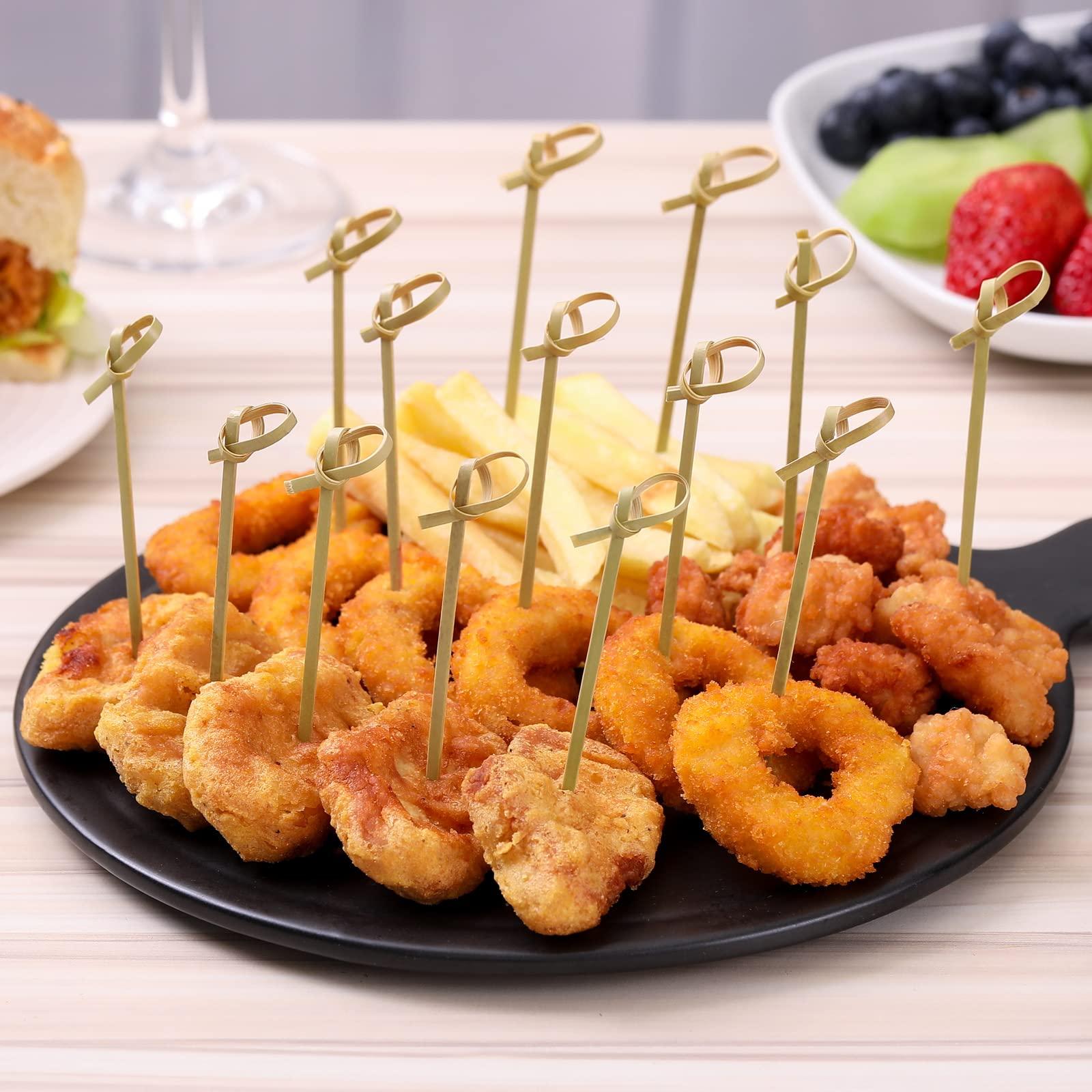 200 PCS Cocktail Picks, 4.7 Inch Toothpicks for Appetizers, Natural Bamboo Knot Skewers, Mini Food Sticks, Fancy Tooth Picks for Drinks,Fruit,Charcuterie,Cocktail Garnish Accessories, Party Supplies - Image 6