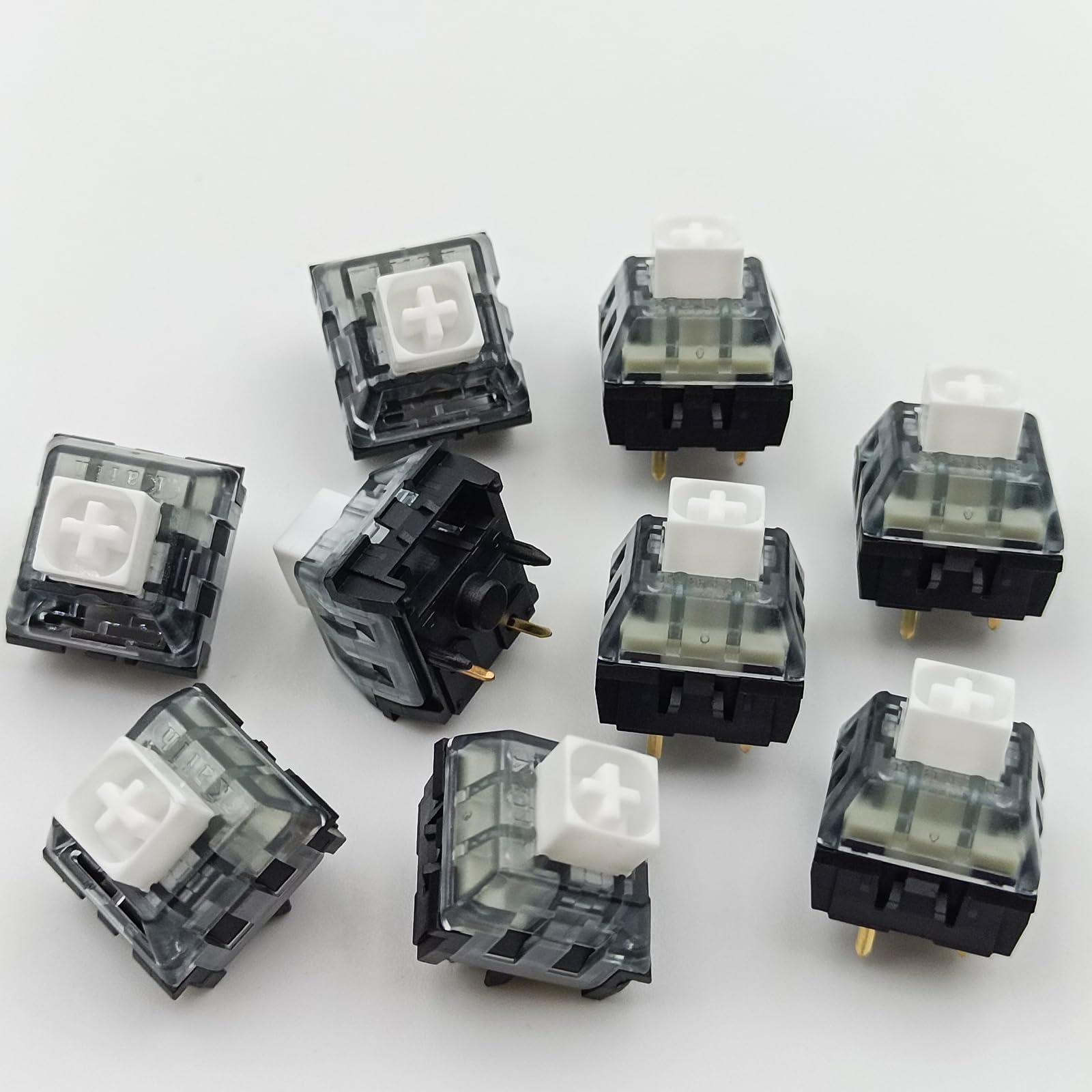 Zjmehty Kailh Box White V2 Switches for MX Mechanical Gaming Keyboard,5-Pin 45gf Clicky/Dust&Waterproof/Pre lubed Switches(White,108pcs) - Image 3