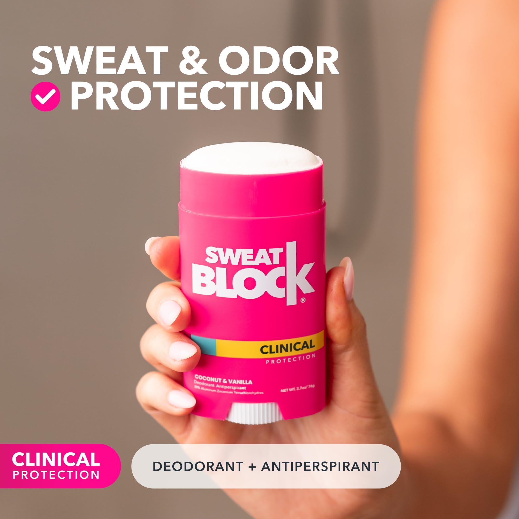SweatBlock Deodorant for Women | Clinical Antiperspirant, 48 Hour Sweat & Odor Protection, Coconut & Vanilla - Image 2