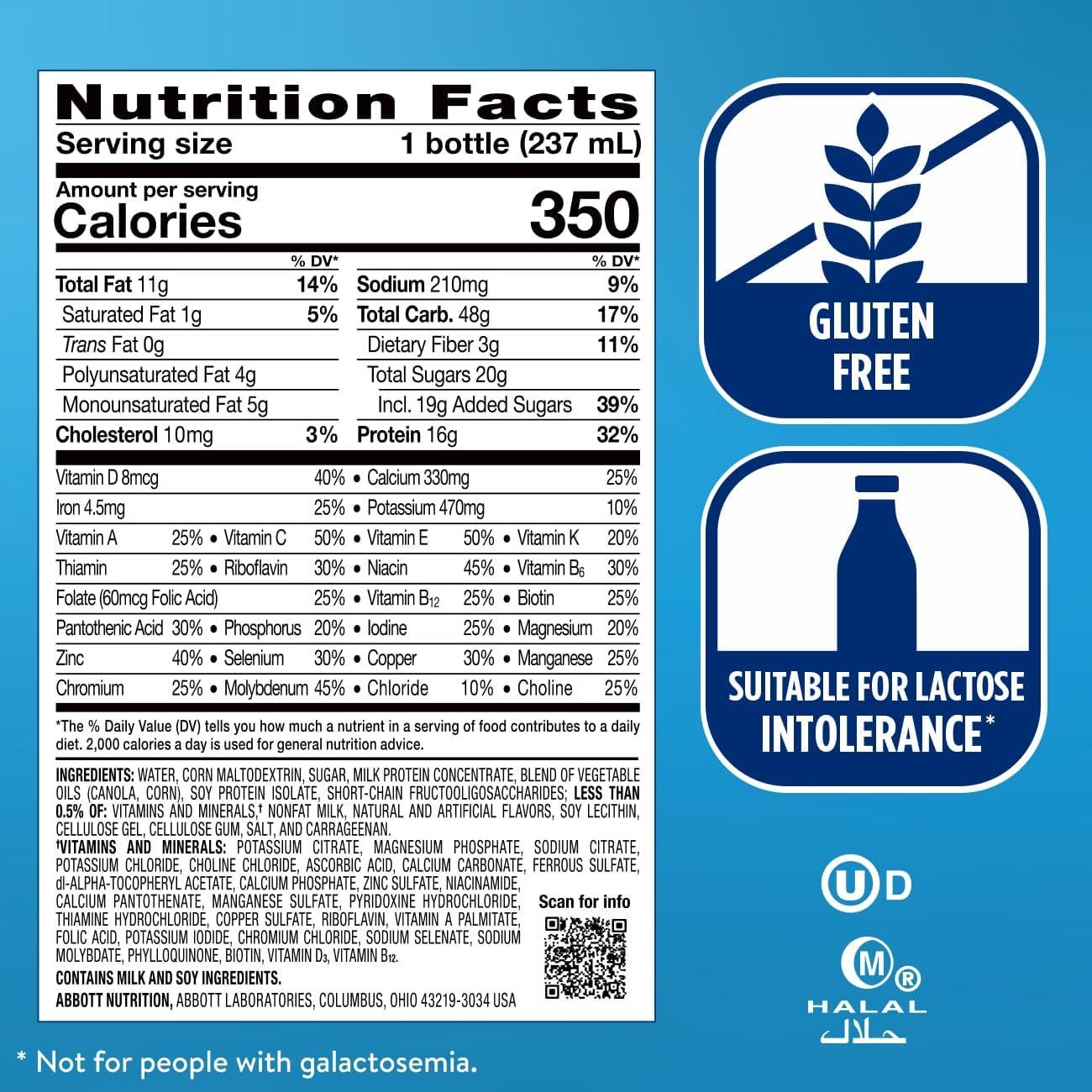 Ensure Plus Vanilla Nutrition Shake With Fiber | Meal Replacement Shake | Ready to Drink | 16g Protein and 27 Vitamins and Minerals | 8 fl oz - 24 Pack - Image 6