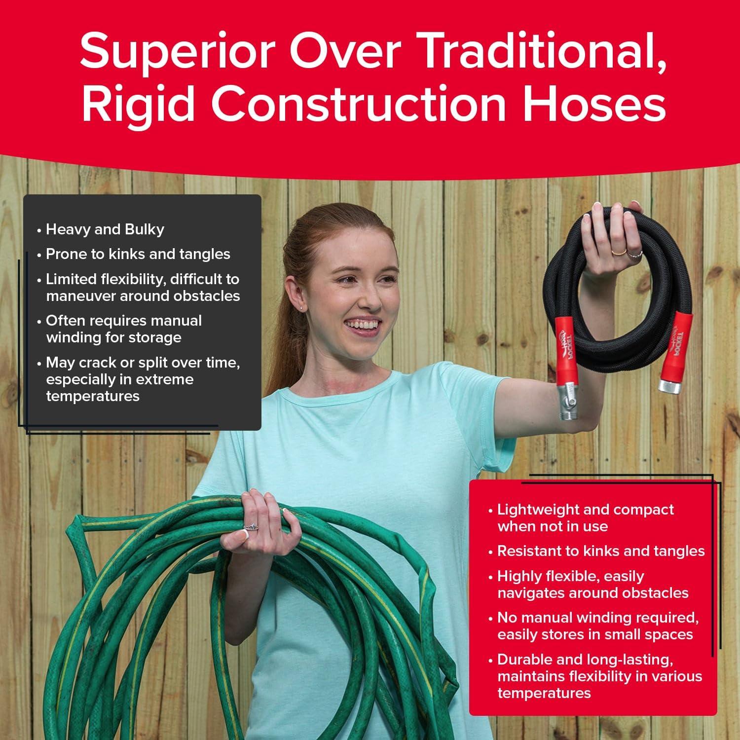 Pocket Hose Silver Bullet 2.0 Expandable Garden Hose 50-FT with Turbo Shot Nozzle, AS-SEEN-ON-TV, Lead-Free, Solid Aluminum Connectors, Easy On/Off Valve, Kink-Free, Leak-Proof - Image 9