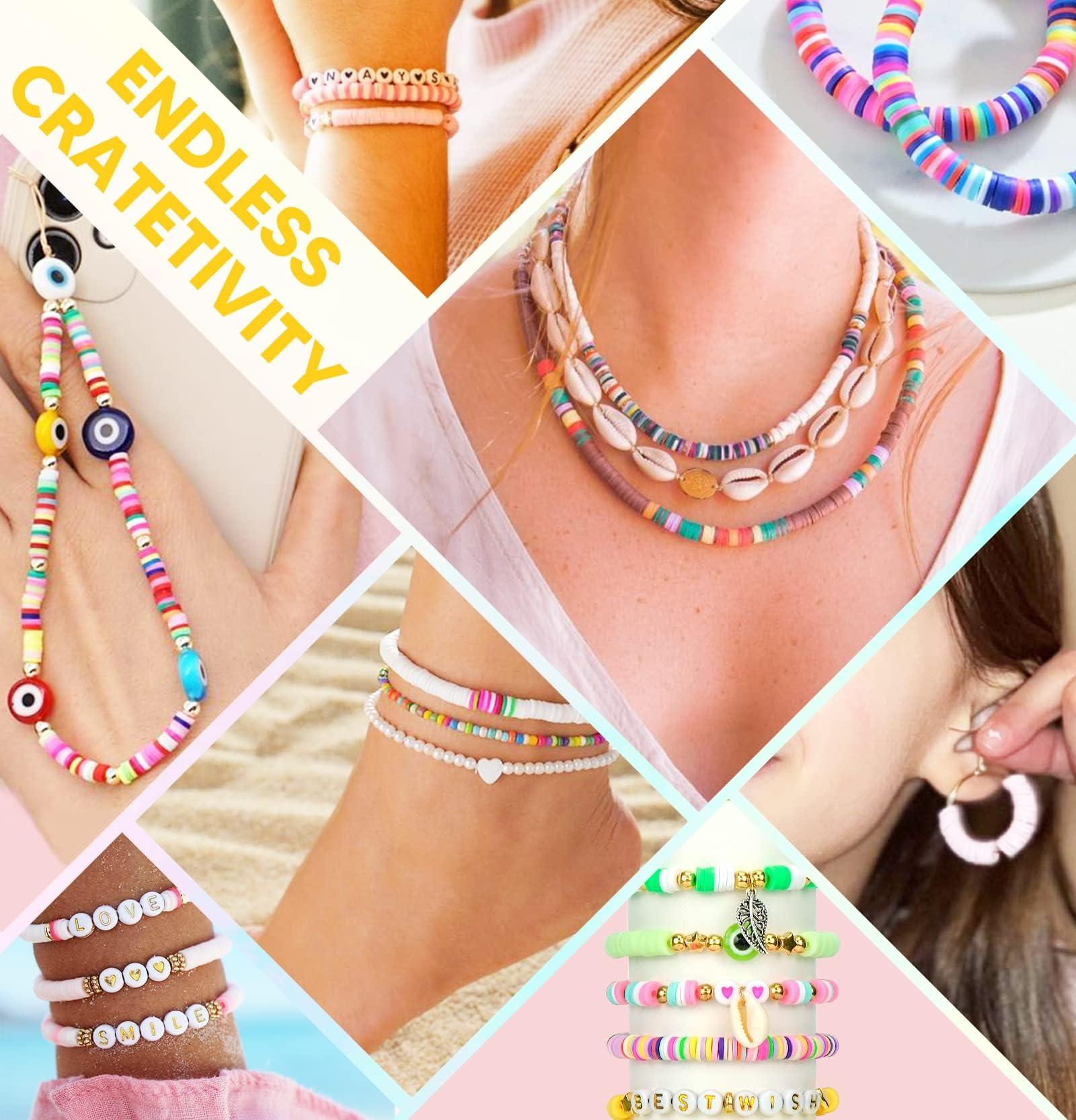 Dowsabel Clay Beads Bracelet Making Kit for Beginner, 5000 Pcs Preppy Polymer Clay Beads with Charms Kit for Jewelry Making, DIY Arts and Crafts Birthday Gifts Toys for Kids Age 6-13 - Image 2