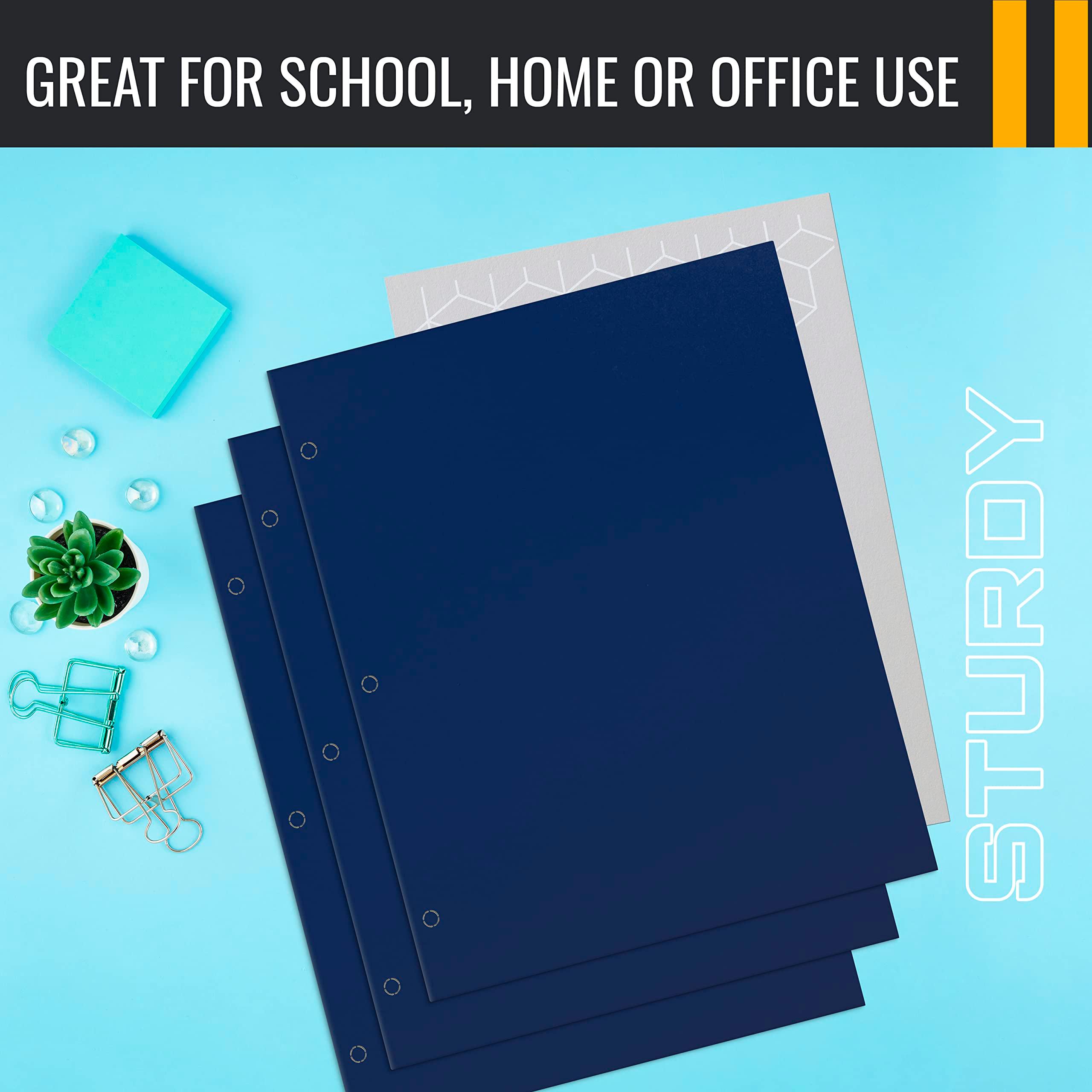 Better Office Products Two Pocket Portfolio Folders, 50-Pack, Blue, Letter Size Paper Folders, 50 Pieces, Blue - Image 6