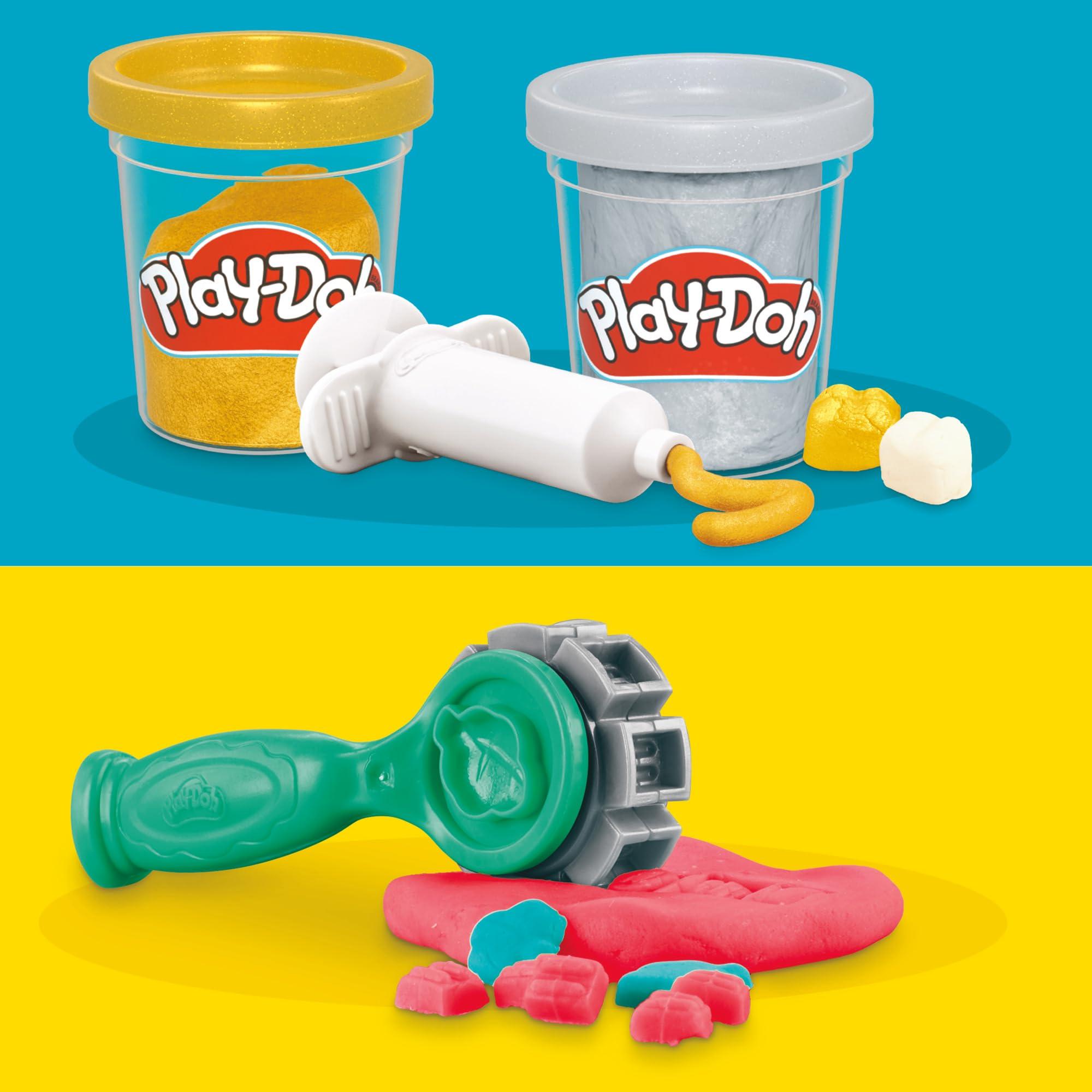 Play-Doh Drill 'n Fill Dentist Toy for Kids 3 Years and Up with Cavity and Metallic Colored Modeling Compound, 10 Tools, 8 Total Cans, 2 Ounces Each, Non-Toxic, Assorted Colors - Image 5