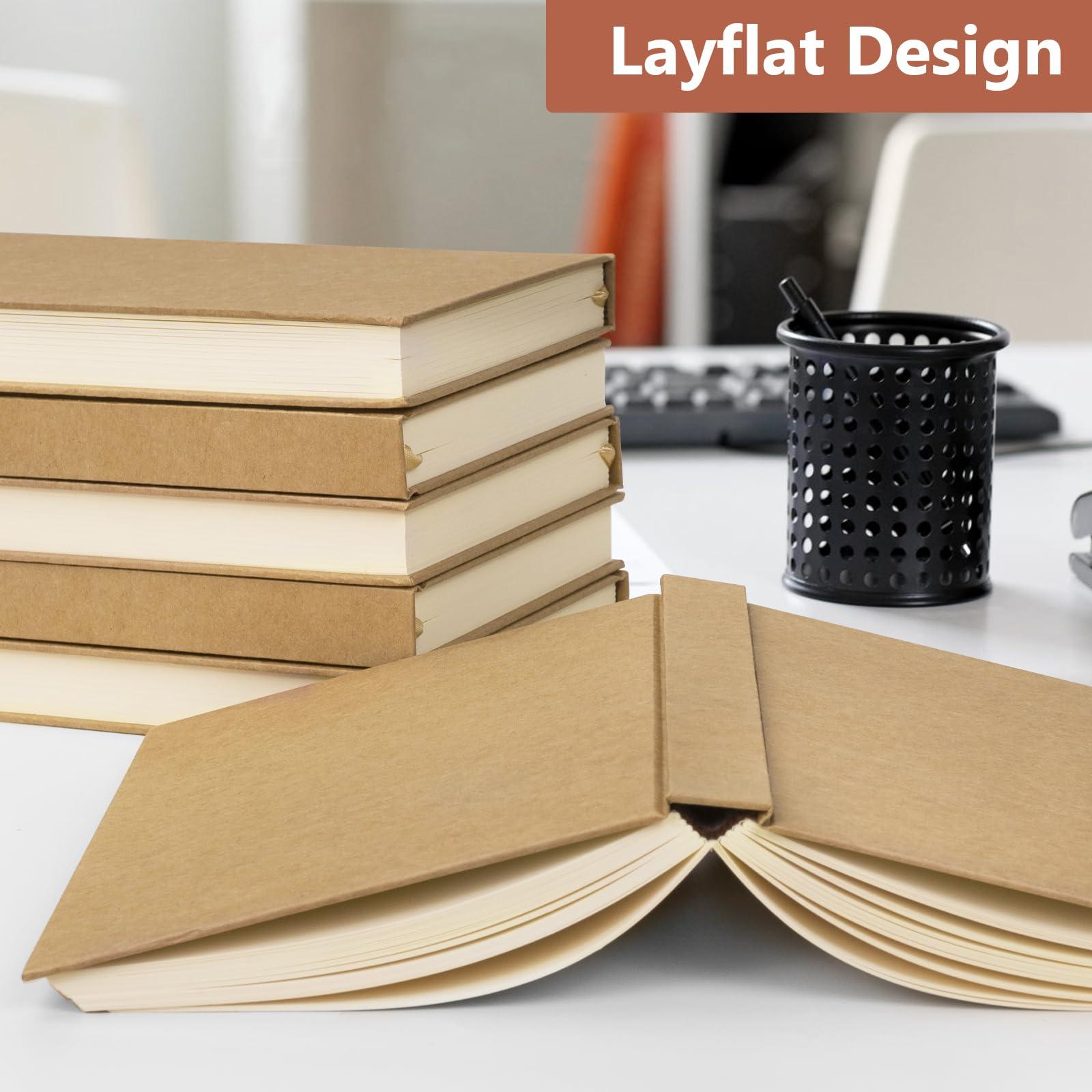 Dynta Hardcover Sketchbook Blank Notebook Bulk 6 Packs Unlined A5 Size 5.7”x8.3” 120 Sheets/240 Pages Premium Paper Sketch Pad for Drawing Books Art Supplies for Office School Travelers Journal - Image 6