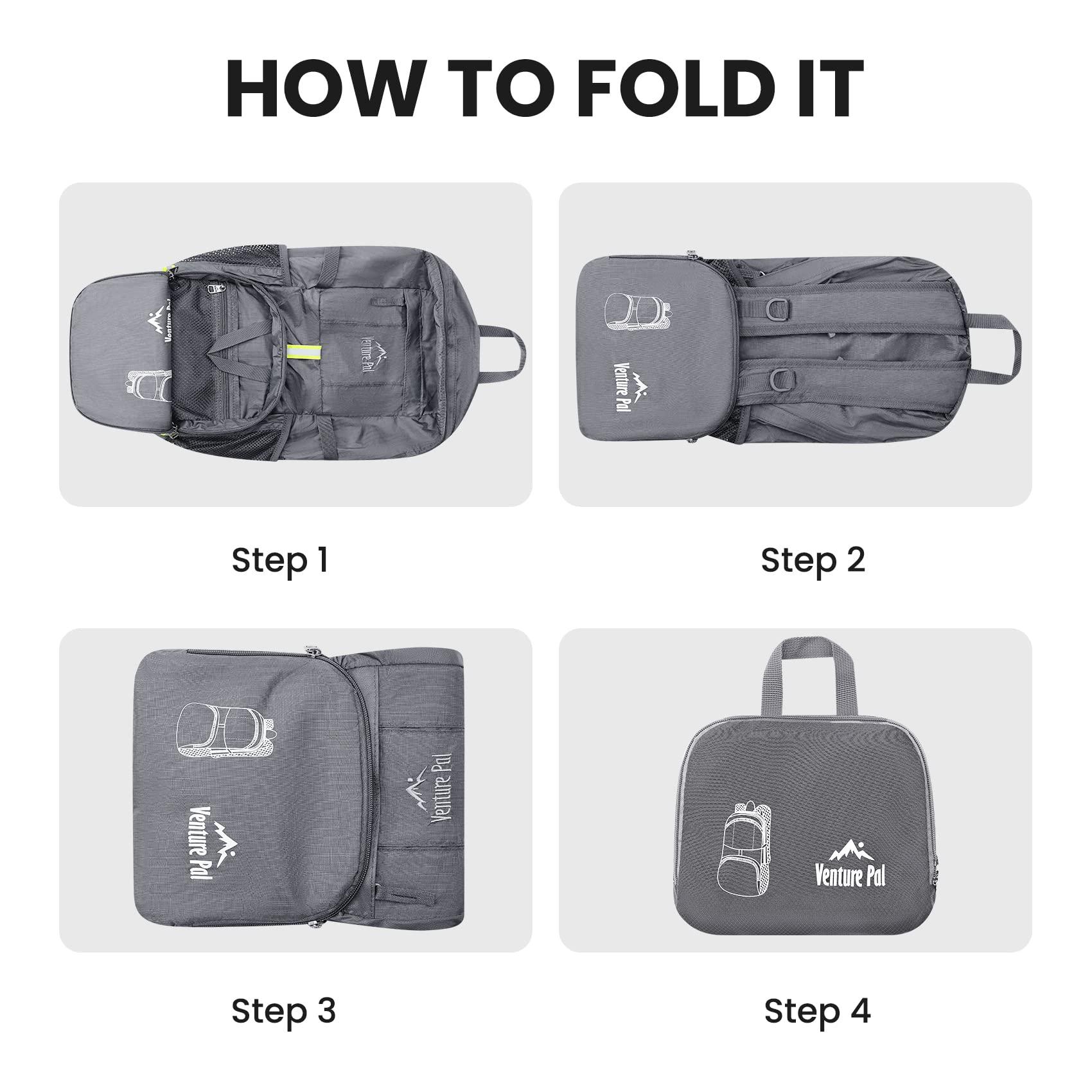Venture Pal 35L Ultralight Lightweight Packable Foldable Travel Camping Hiking Outdoor Sports Backpack Daypack - Image 6