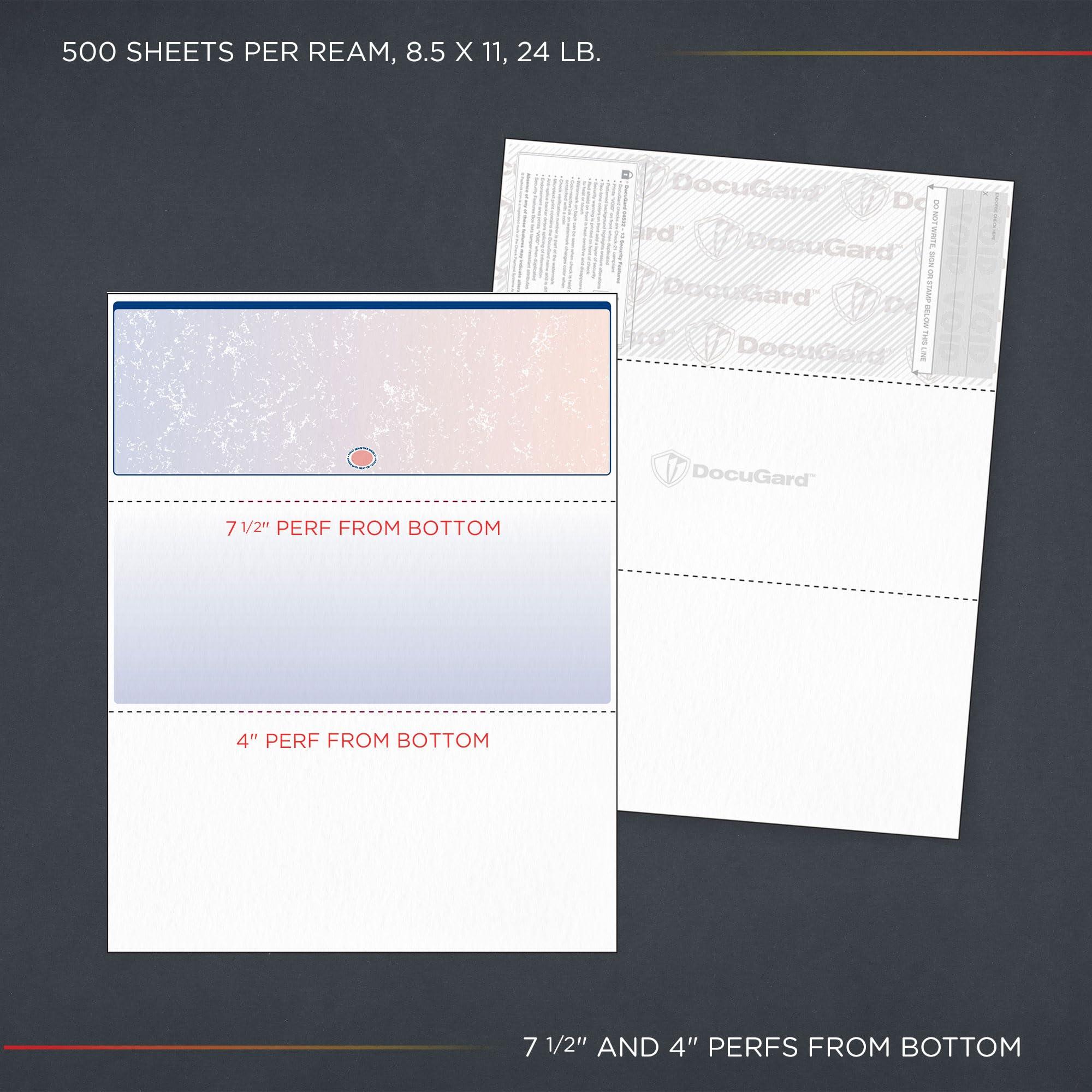 DocuGard Blue/Red Premier Prismatic Top High Security Check Paper - Laser/Inkjet Printer Compatible - 13 Security Features - 500 Blank Business Checks (04532) - Image 11