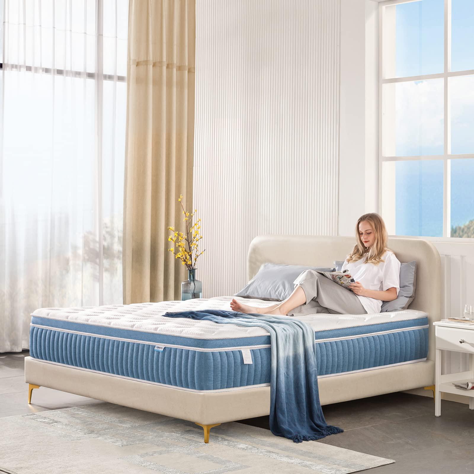 Rimensy Full Mattress, 12 Inch Hybrid Mattress in a Box, Gel Memory Foam Mattress, Individually Wrapped Pocket Coils Innerspring Mattress, Support & Pressure Relief, Medium Firm Feel - Image 6