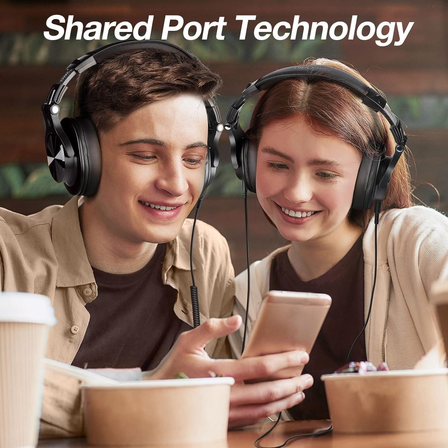 OneOdio A70 Bluetooth Over Ear Headphones, Wireless Headphones with 72H Playtime, Hi-Res, Built-in Mic, 3.5mm/6.35mm Wired Audio Jack for Studio Monitor & Mixing DJ Guitar AMP, Computer Laptop PC - Image 7