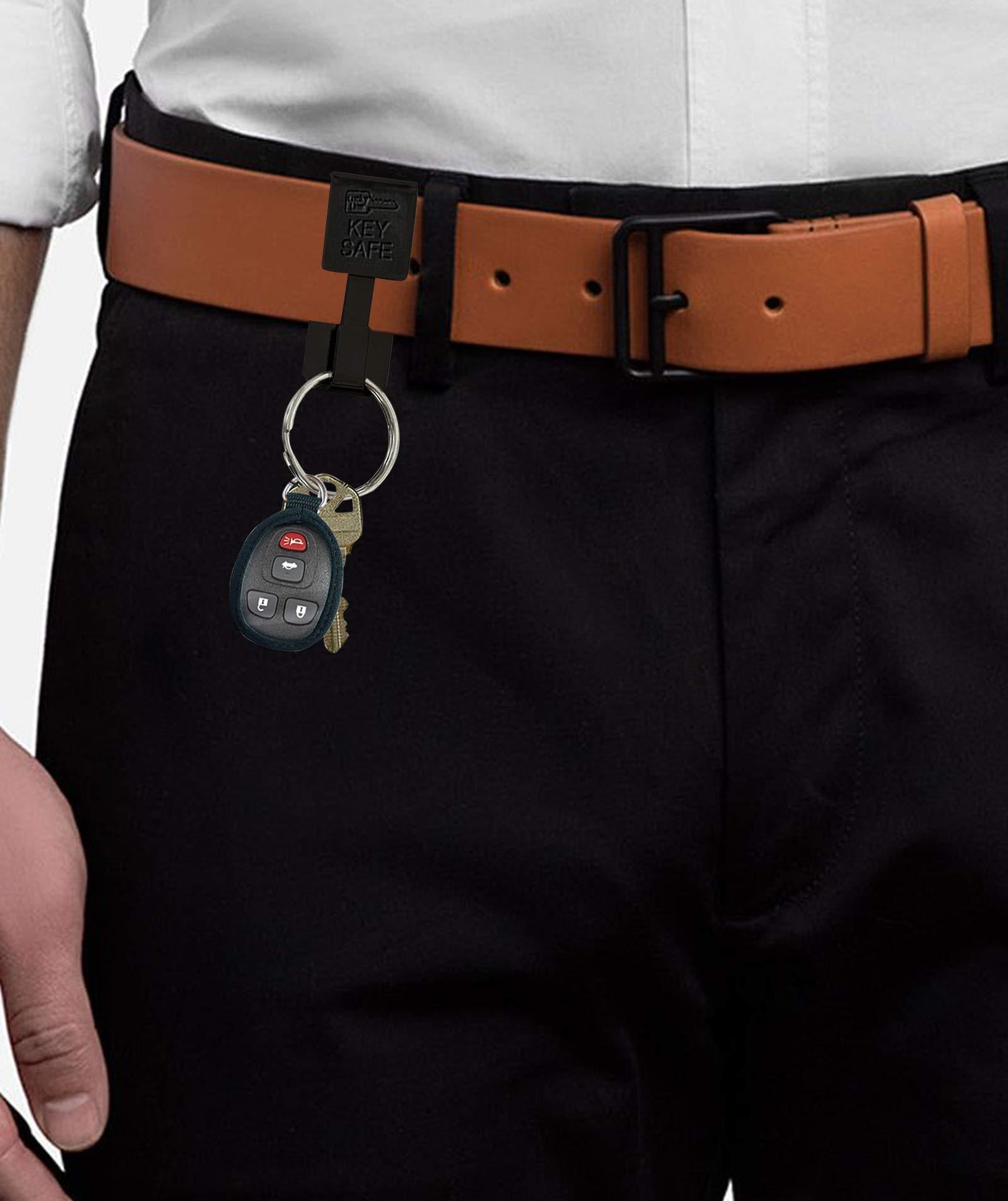 Lucky Line Key Safe Belt Key Ring Holder Slip On, Black Powder Coat, 1/Pk (47701) - Image 4
