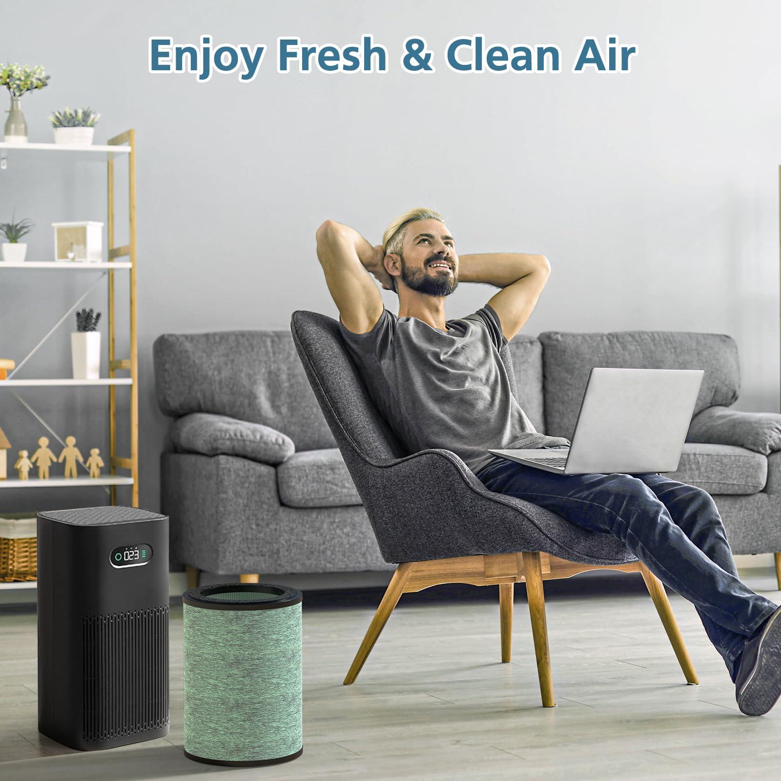 True HEPA Filter Replacement Compatible with WYZE Smart Air Purifier, 4-in-1 High-Efficiency H13 HEPA Air Filter, Standard Filter, 2 Pack - Image 7