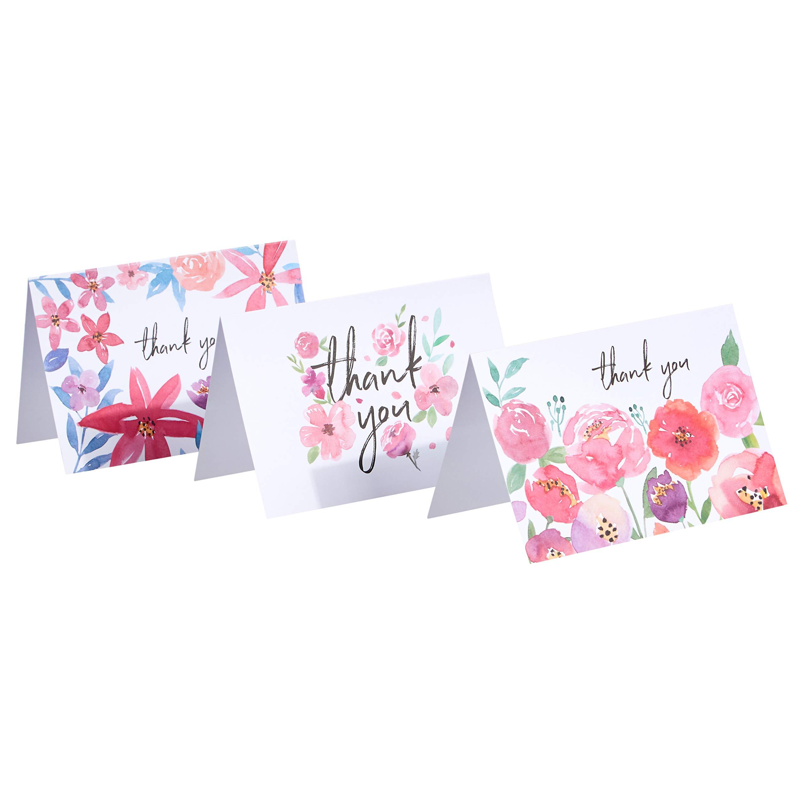 Amazon Basics Thank You Cards and Envelopes, 48 Count, Floral - Image 3