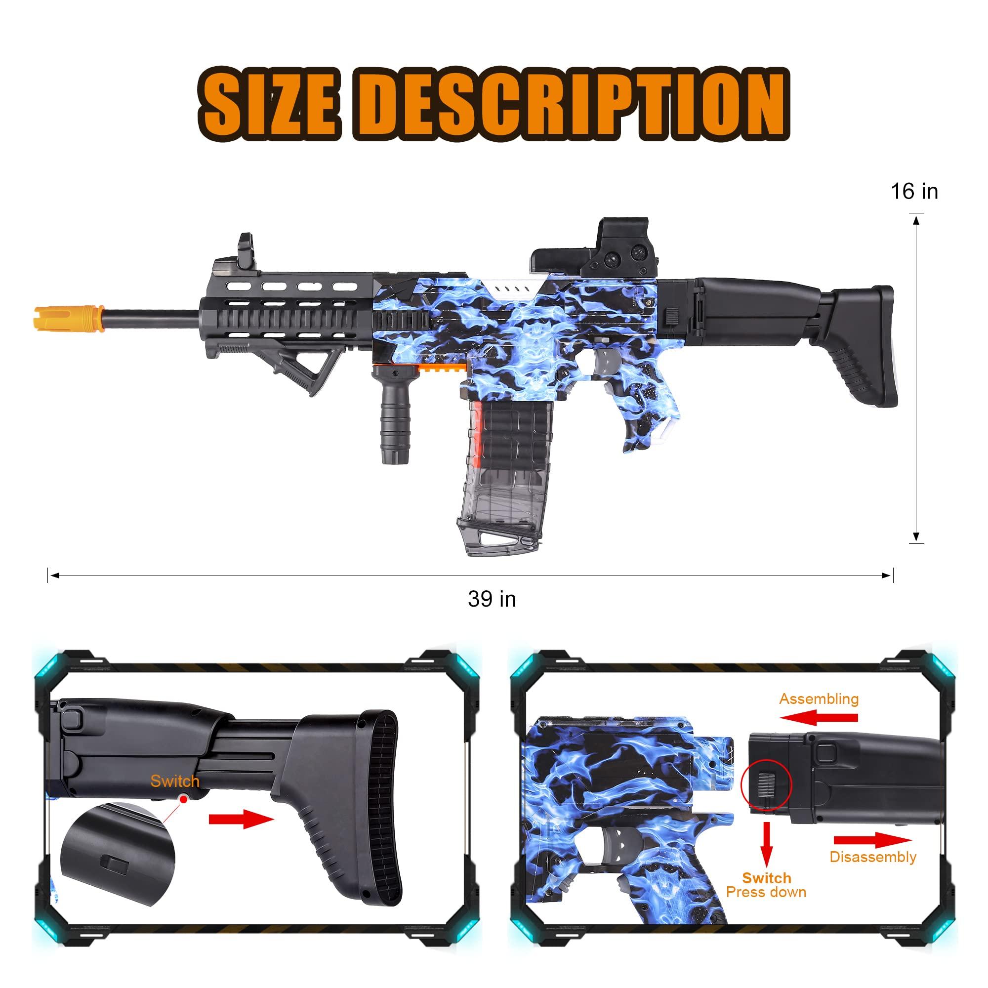 COOLFOX Electric Automatic Toy Gun for Toy Guns Sniper Soft Bullets [Shoot Faster] Burst Soft Bullets Toy Gun for Boys,Toy Foam Blasters & Guns with 100 Toy Sniper Darts for Kids(Blue) - Image 3