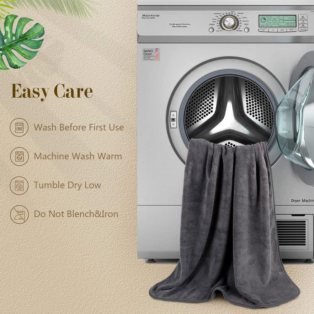 Orighty Bath Towels Pack of 2(27'' x 54'') - Soft Feel, Highly Absorbent, Quick Drying Microfiber for Body, Sport, Yoga, SPA, Fitness - Grey - Image 3