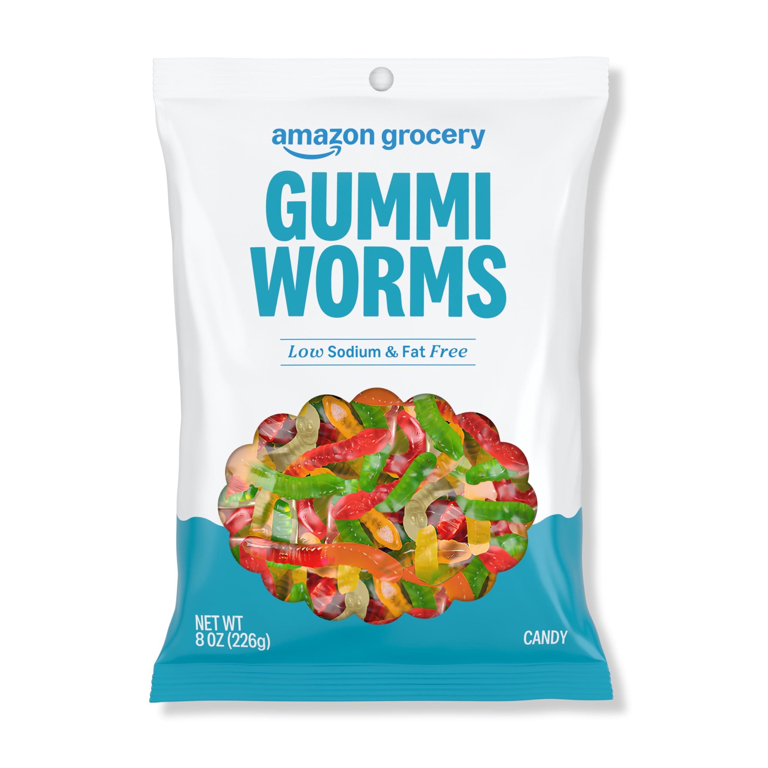 Amazon Grocery, Gummi Worms Candy, 8 Oz (Previously Amazon Fresh, Packaging May Vary) - Image 1