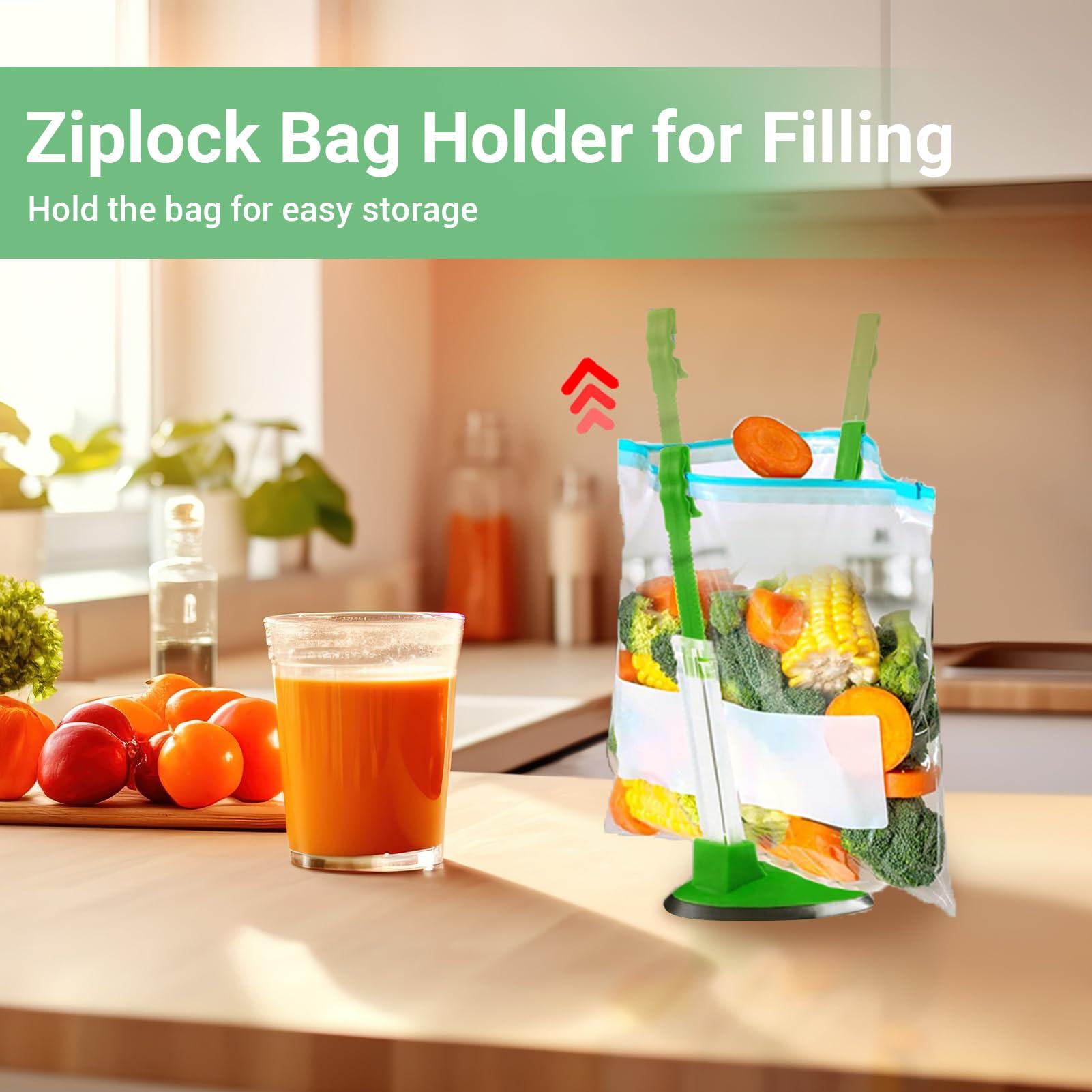WHOMASS Bamboo Kitchen Drawer Organizer 7-in-1 for Food Bags and Wraps Adjustable Compartment Storage with Baggy Rack Dispenser and Cutter Fits Gallon Quart Sandwich and Snack Sizes - Image 2