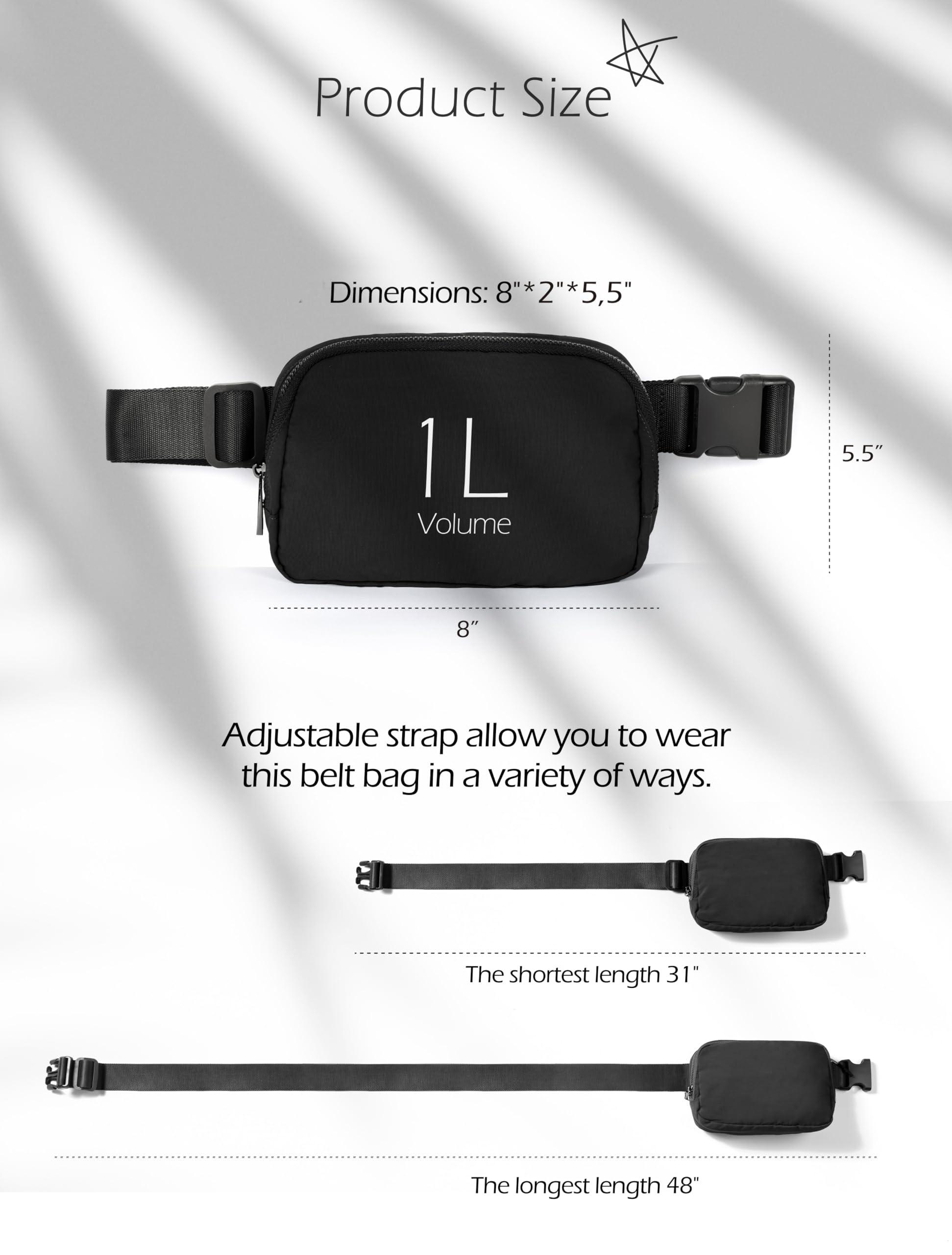 ODODOS Unisex Mini Belt Bag with Adjustable Strap Small Fanny Pack for Workout Running Traveling Hiking, Black - Image 7