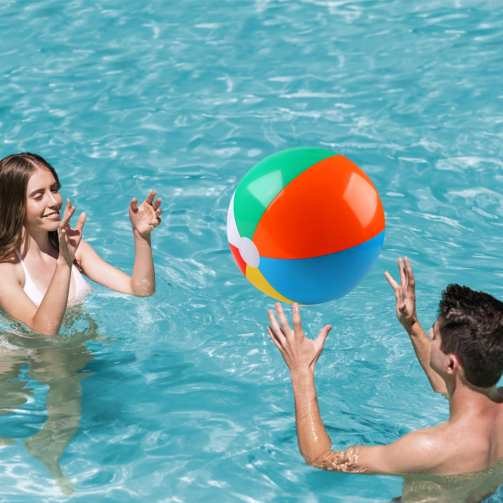 REGUICORP 2 Pack Beach Balls, 20 Inch Beach Balls for Kids, Rainbow Color Pool Toys Pool Balls for Swimming Pool, Beach Toys Inflatable Ball for Summer Parties and Water Games - Image 6