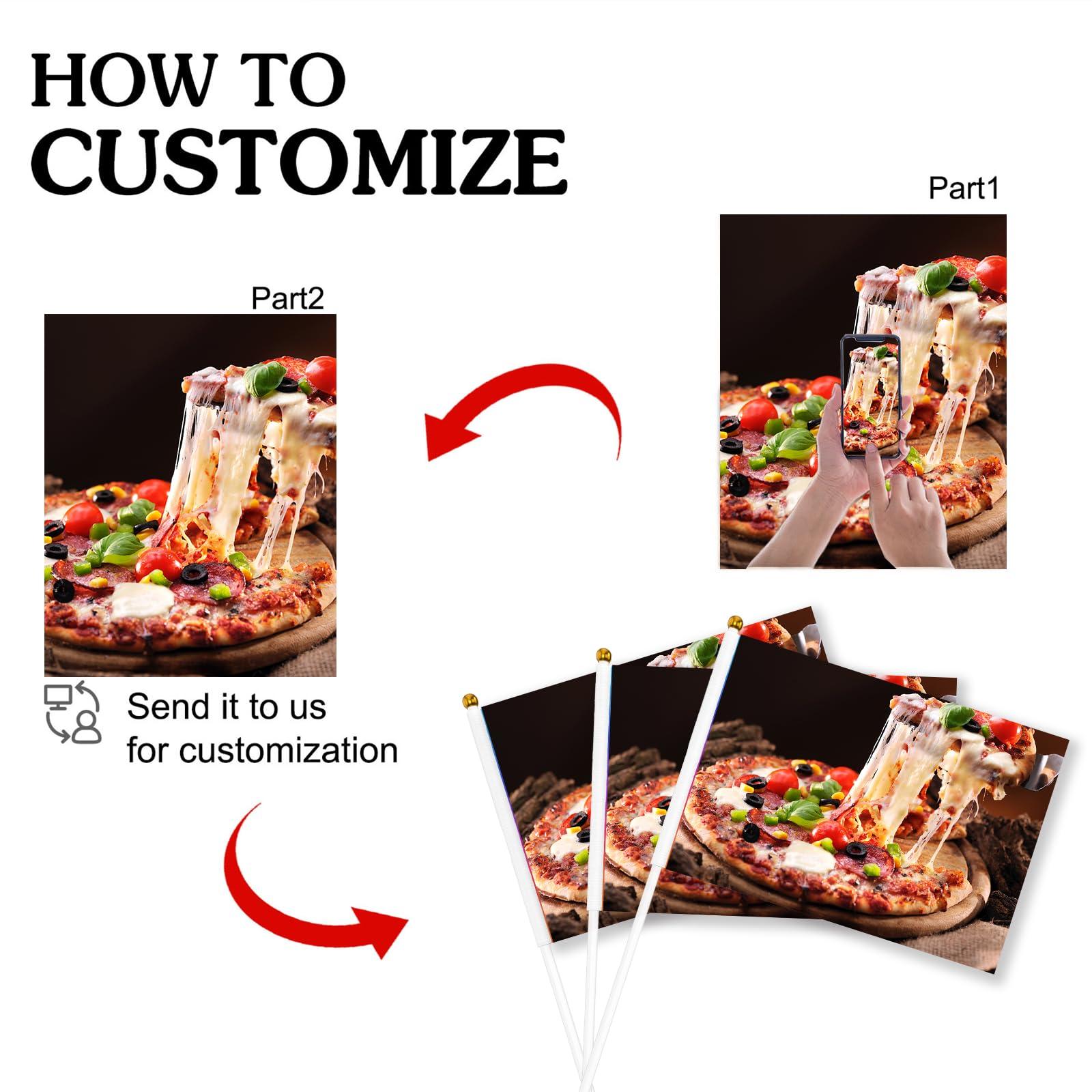 Custom Handheld Flag Small with Pole 6-500 Pcs Personalized Stick Flag Double-sided Mini Flags Banners Customized Deign Your Own Photo Text Logo 4x6 Inch - Image 6