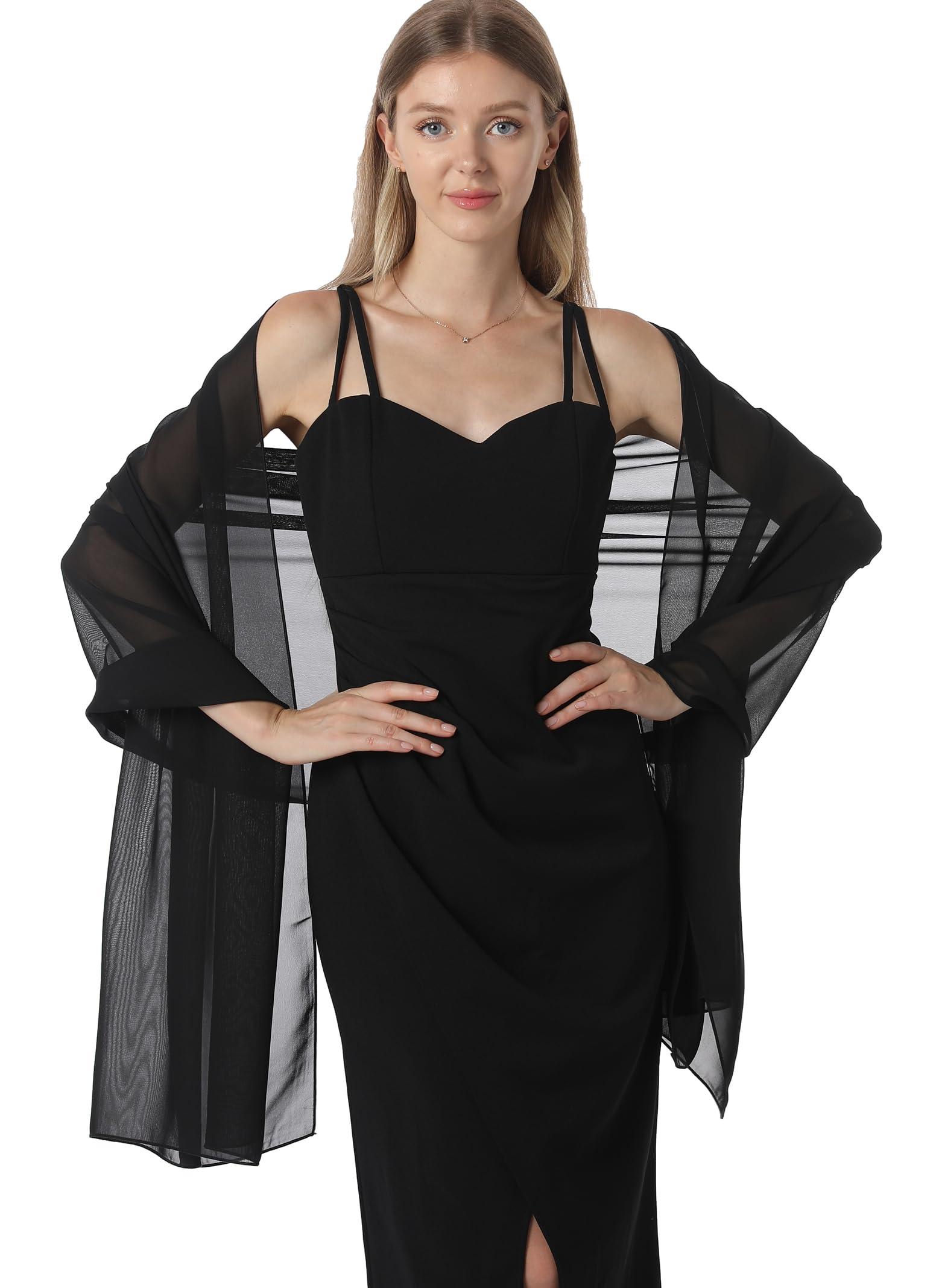 Chiffon Shawls and Wraps for Evening Dresses Women Elegant Soft Scarf Bridal Scarve Wedding Stole - Image 3