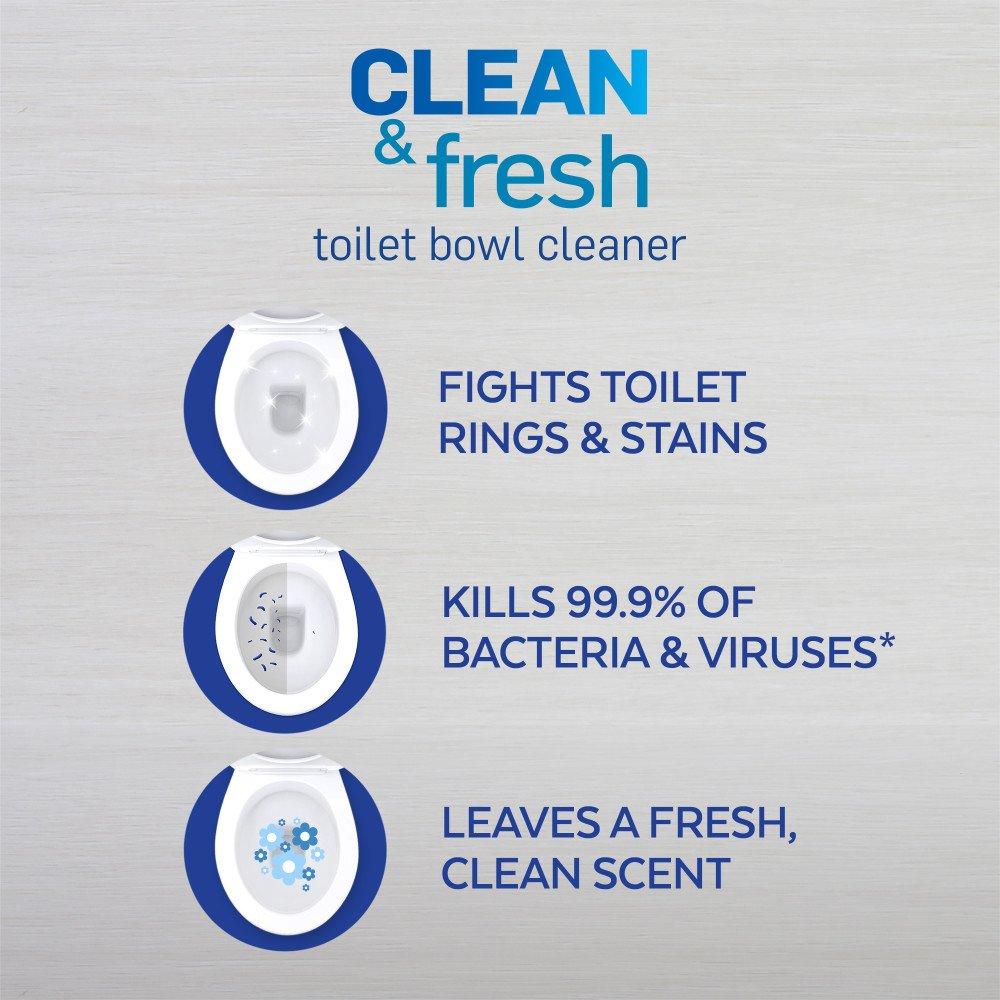 Lysol Toilet Bowl Cleaner Gel, For Cleaning and Disinfecting, Stain Removal, Forest Rain Scent, 24oz - Image 4