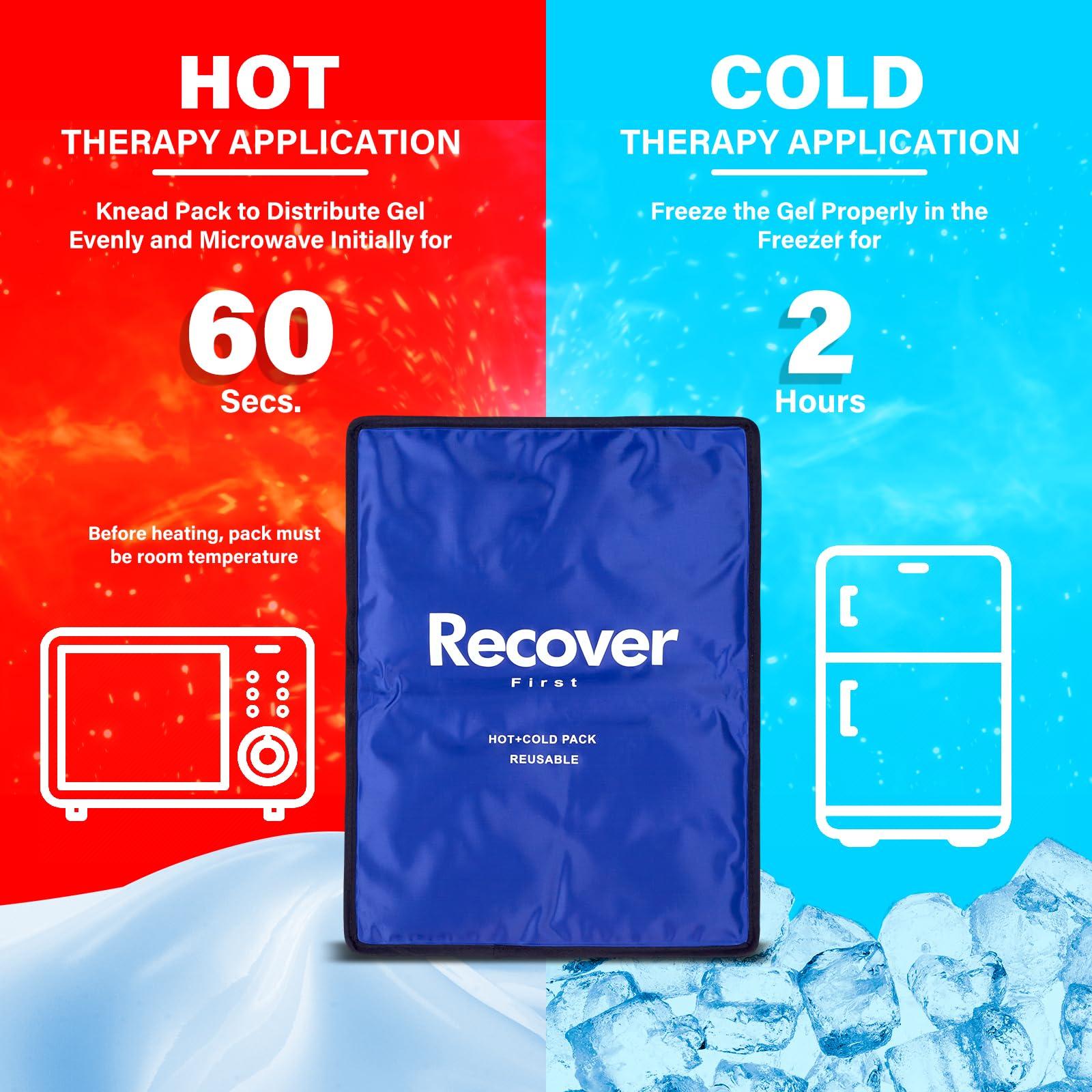 Recover First Large Flexible Gel Ice Pack – Hot & Cold Therapy with 2 Adjustable Straps – Reusable, Leak-Proof & Non-Toxic – for Back, Shoulder, Knee, Ankle, Injury or Post-Surgery Relief - Image 2