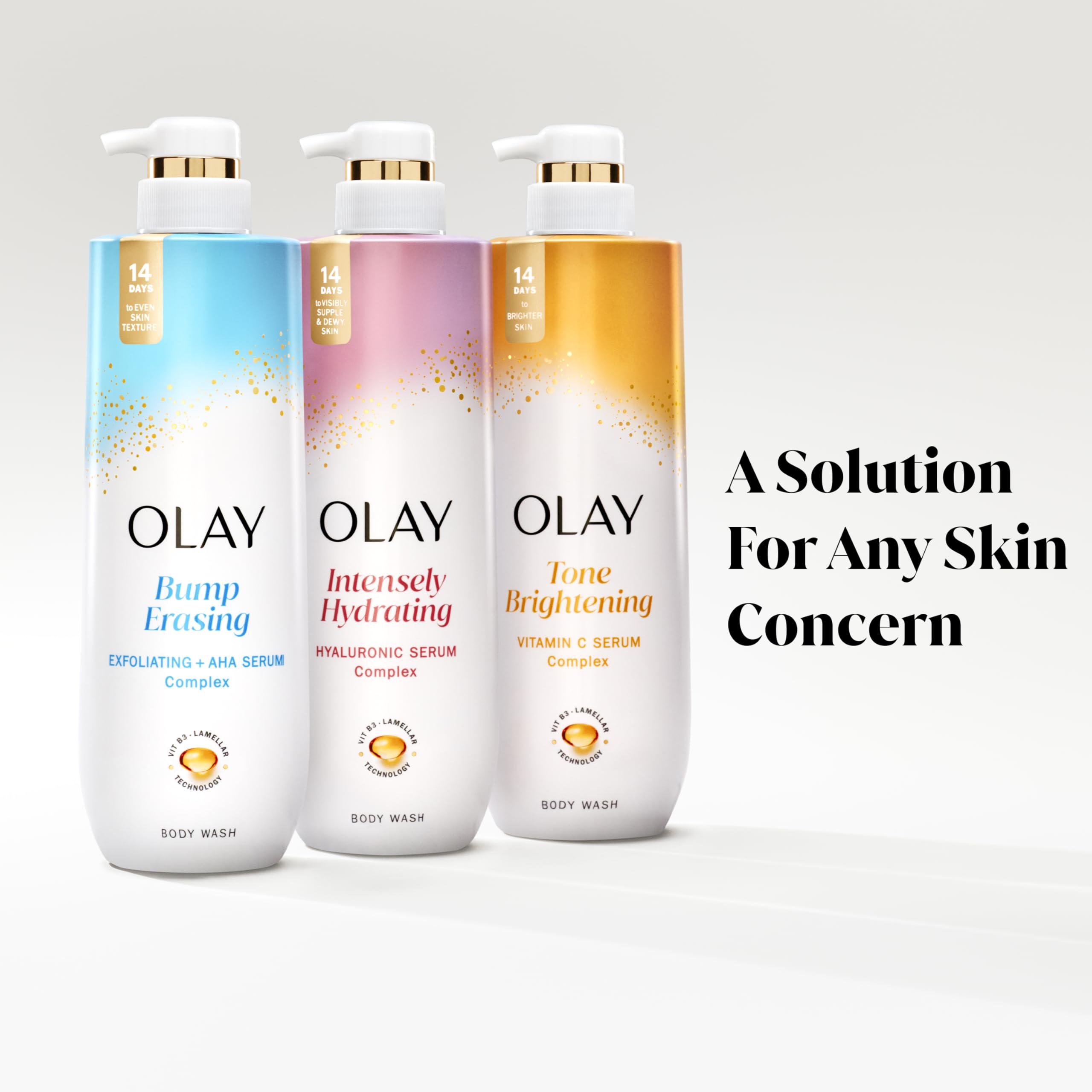Olay Body Wash for Women, Intensely Hydrating, Hyaluronic Acid Serum Complex, Renews Moisture, Free of Parabens & Phthalates, Vitamin B3 Lameller Technology, For All Skin Types, 20 fl oz (Pack of 4) - Image 7