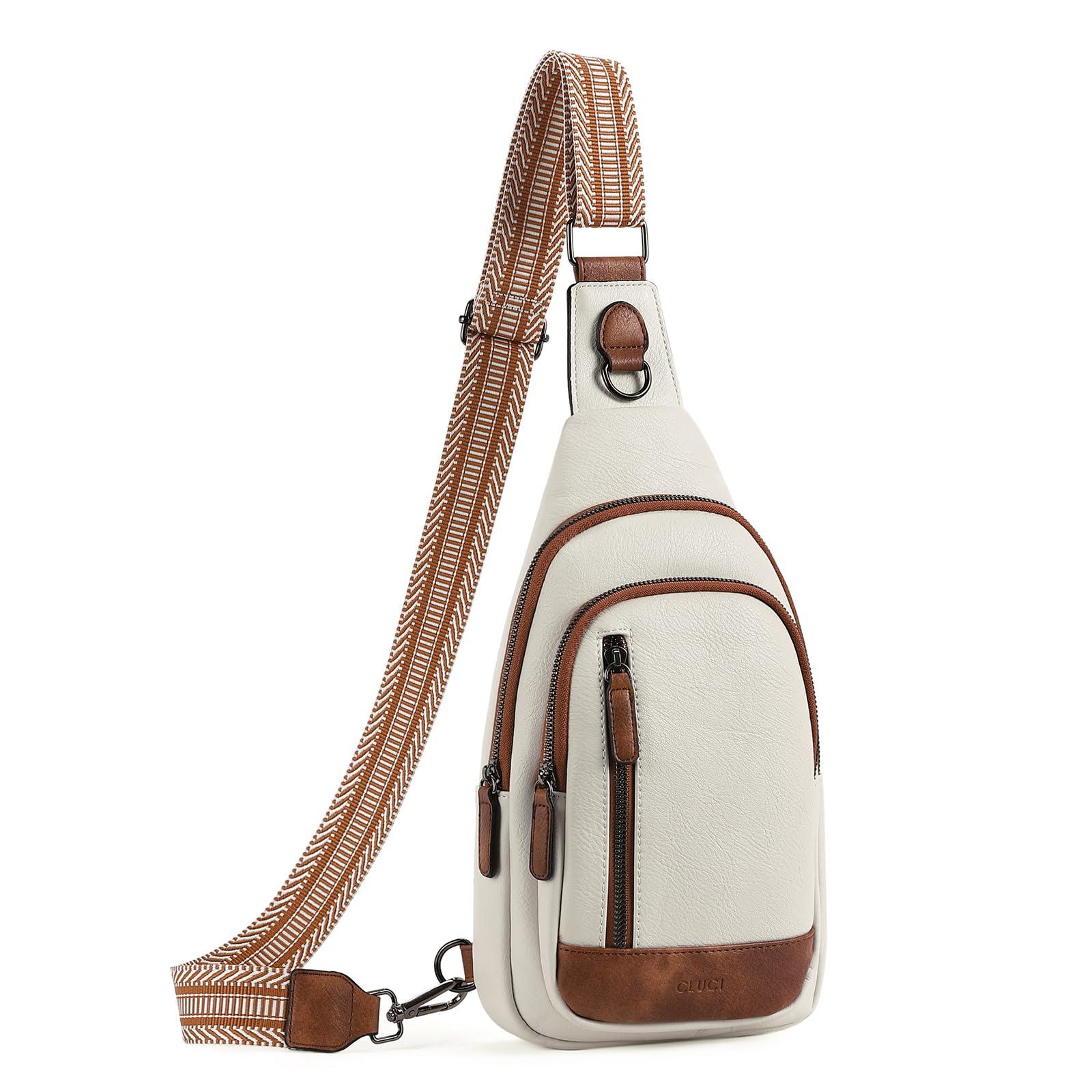 CLUCI Crossbody Bags for Women - Sling Backpack Travel Bag in Leather