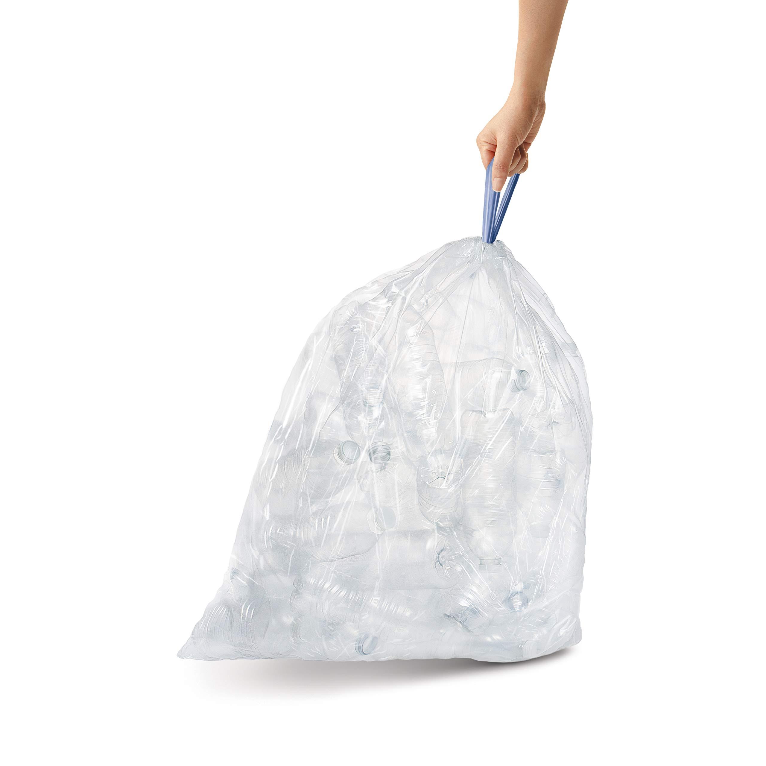 simplehuman Code J Custom Fit Drawstring Trash Bags, 100 Count, 30-45 Liter / 8-12 Gallon, White - Image 2