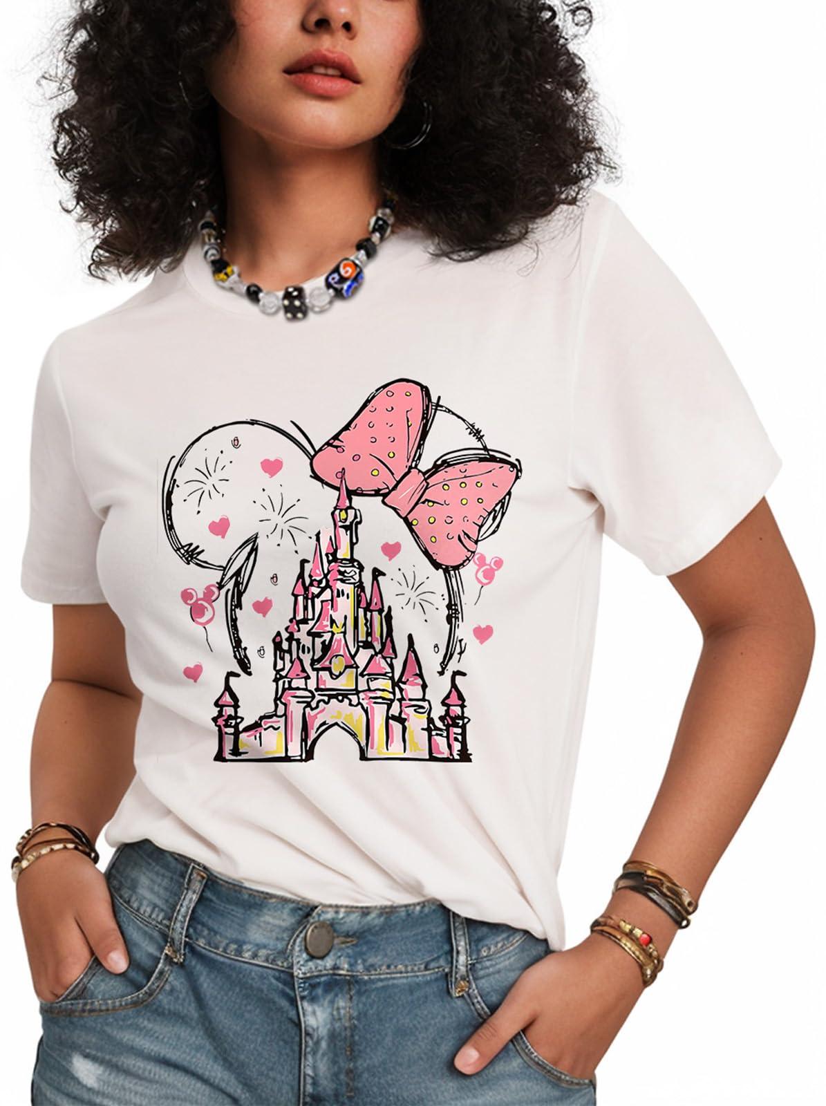 Flafens T Shirts for Women Graphic Tees - Womens T-Shirts Cotton Cute Fit Tshirts Teens Girls