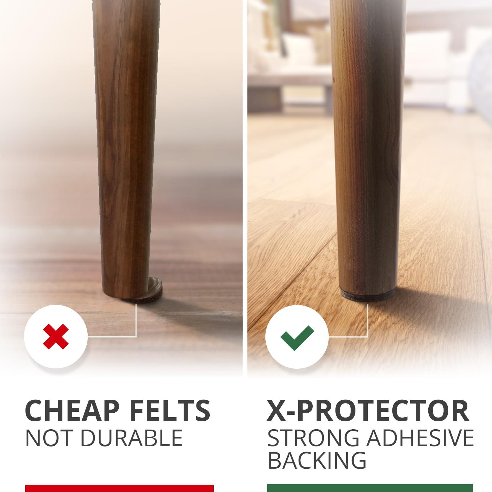 X-PROTECTOR Felt Furniture Pads - 24 PCS 2" - Felt Pads Floor Protectors - Chair Felt Pads - Felt Pads for Furniture Feet - Furniture Pads for Hardwood Floors - Protect Your Floors! (Brown, Round) - Image 4